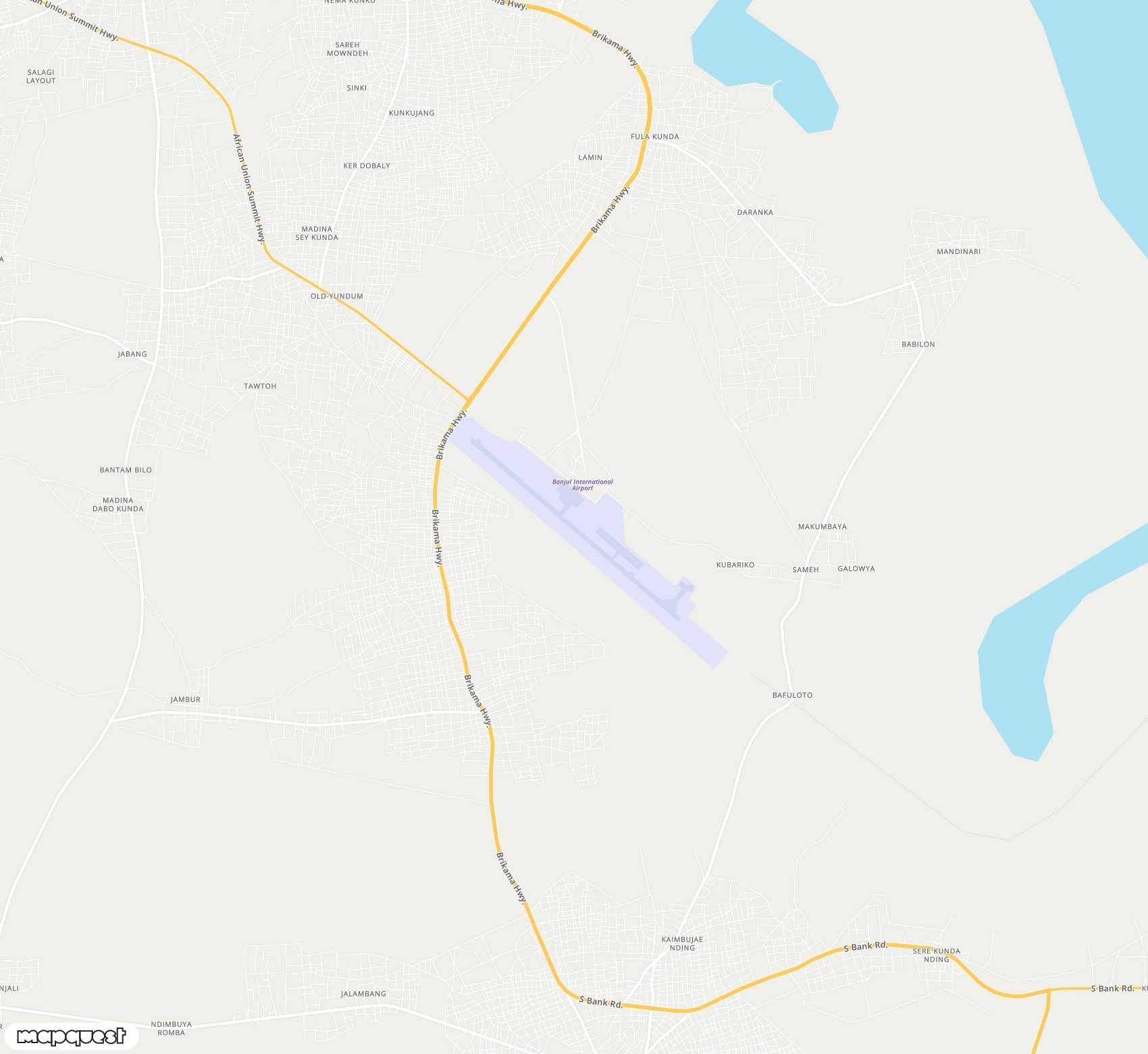 Carte de Banjul <span>international airport (BJL)</span>