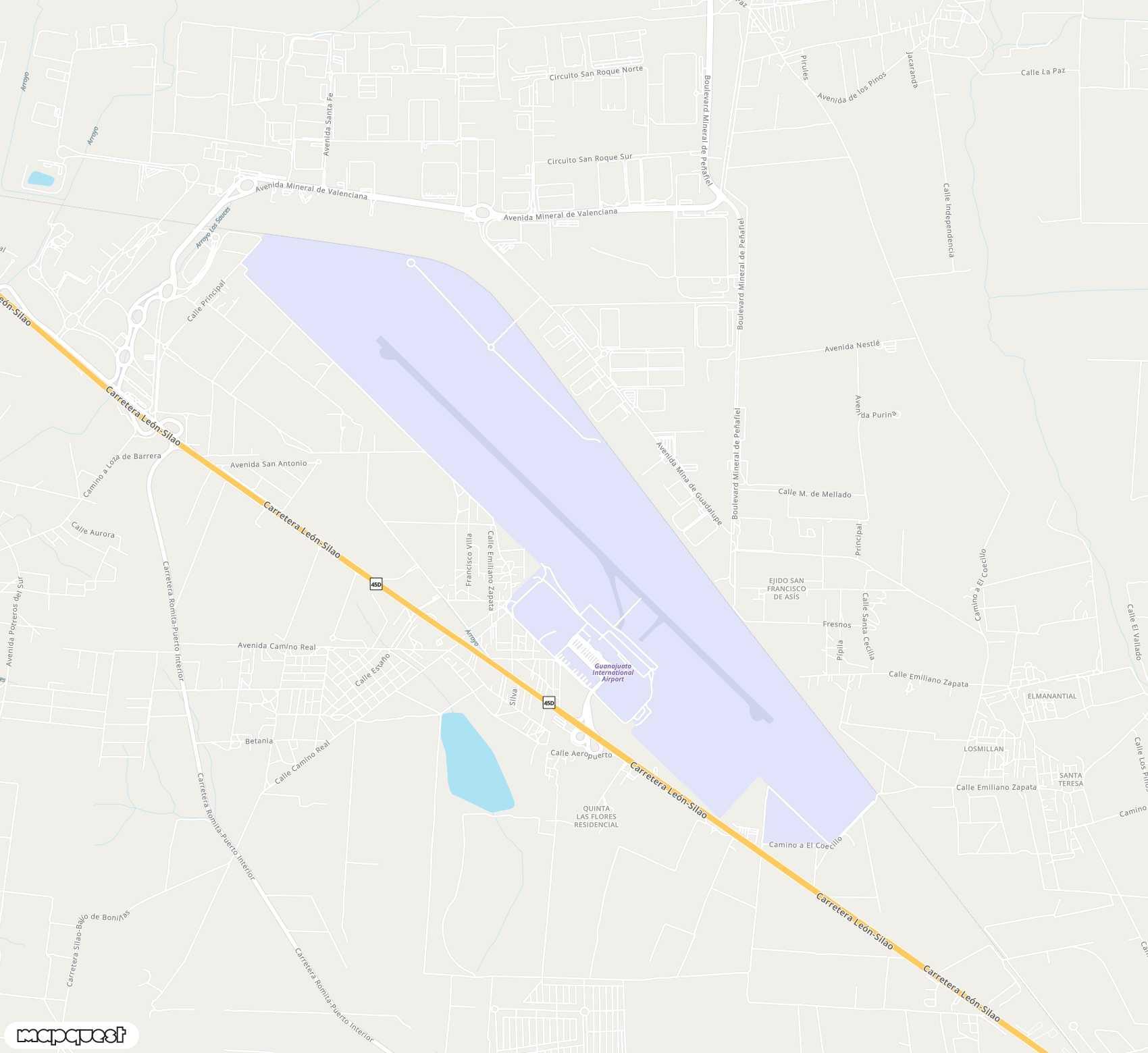 Carte de Del Bajío <span>airport (BJX)</span>