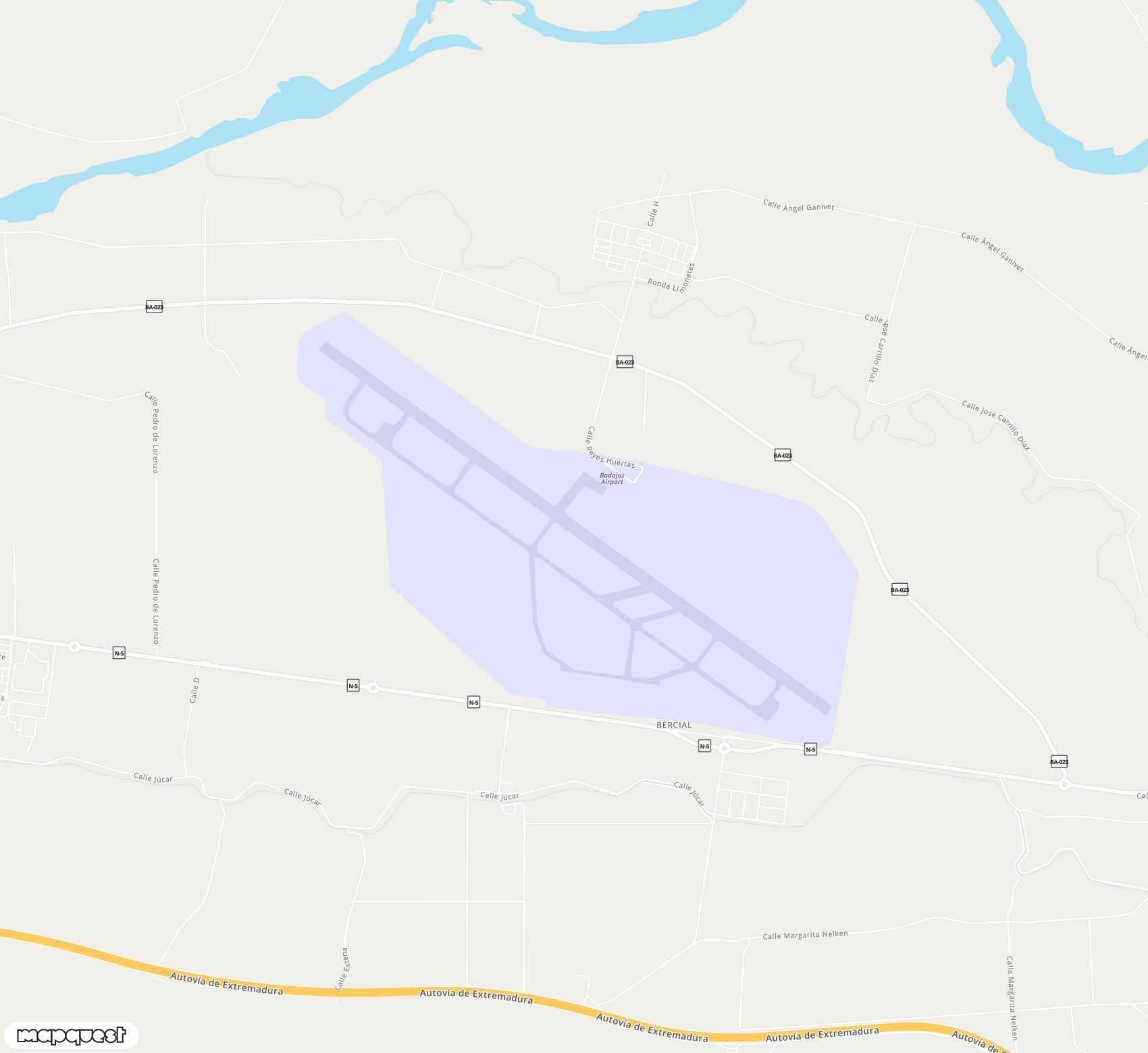 Carte de Badajoz <span>airport (BJZ)</span>