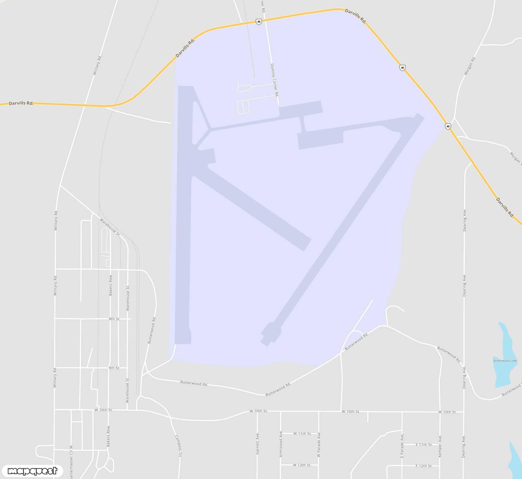 Carte de <span>Aérodrome de </span>Allen C Perkinson Blackstone Army Air Field<span>(BKT)</span>