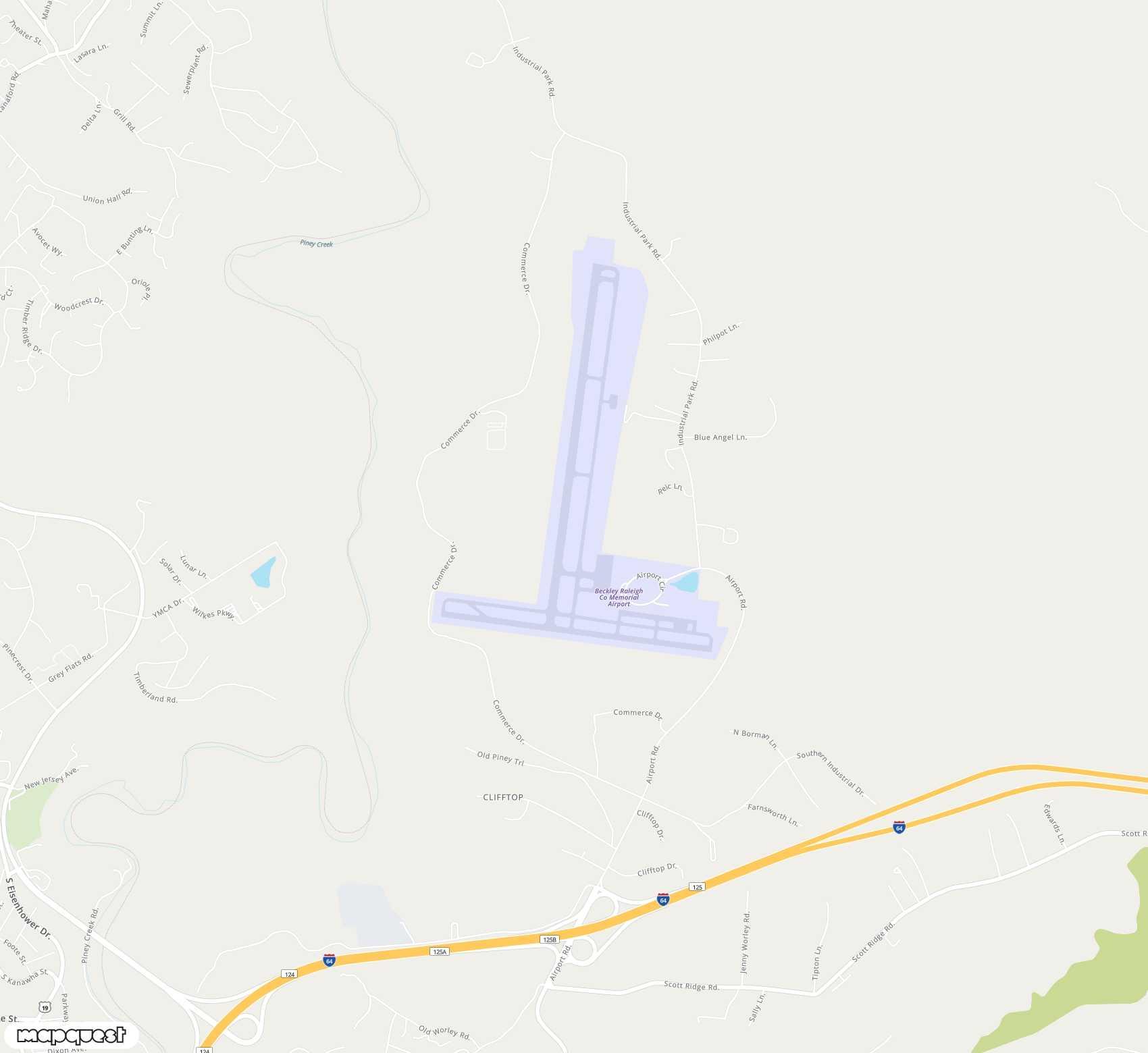 Carte de <span>Aéroport de </span>Raleigh County Memorial<span>(BKW)</span>