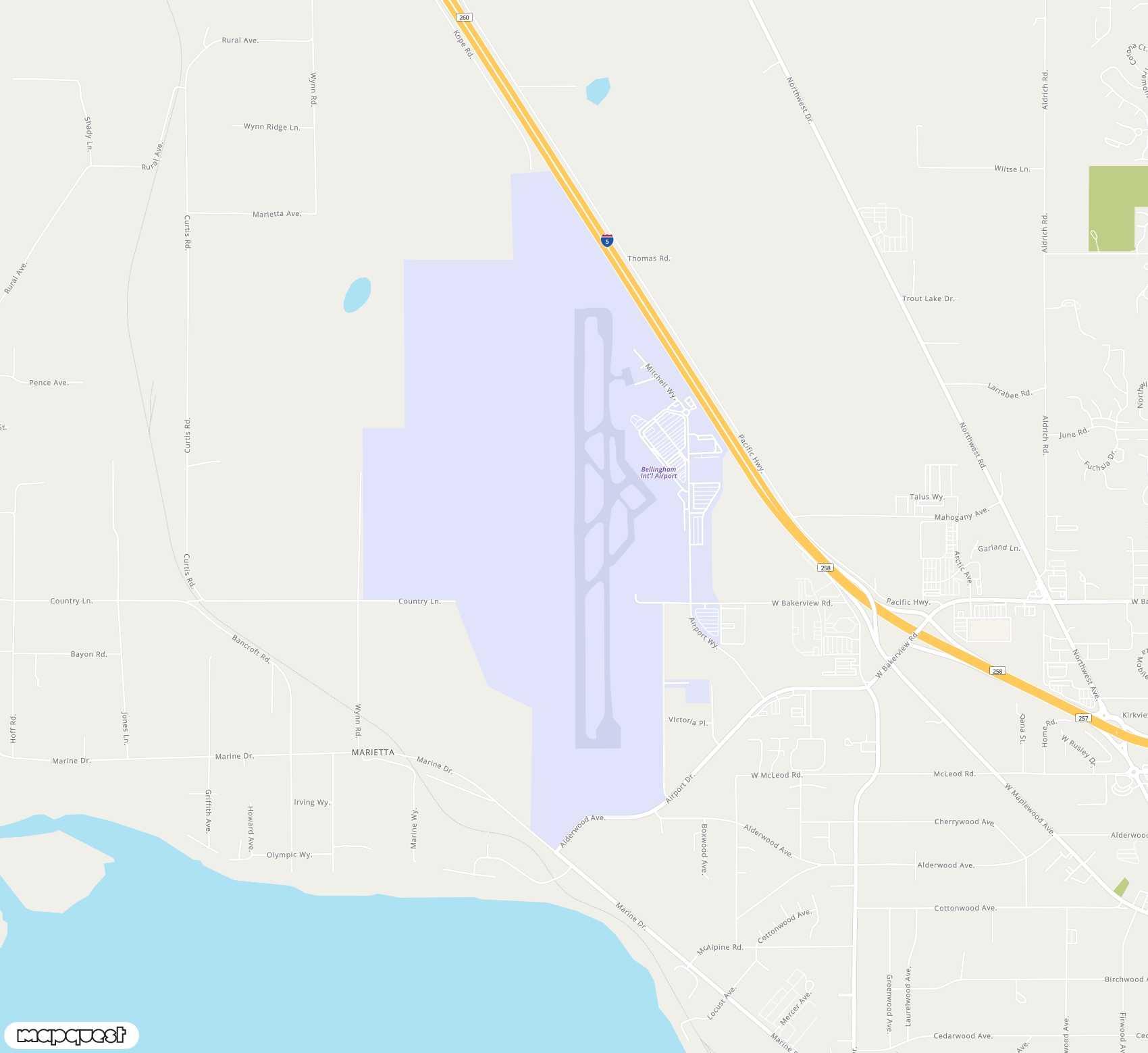 Carte de Bellingham <span>airport (BLI)</span>