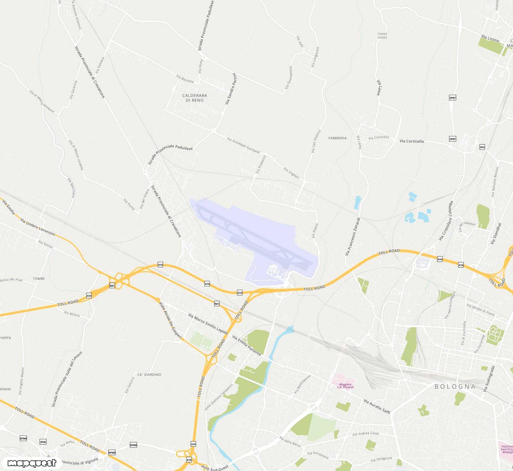 Carte de Bologna Guglielmo Marconi <span>international airport (BLQ)</span>