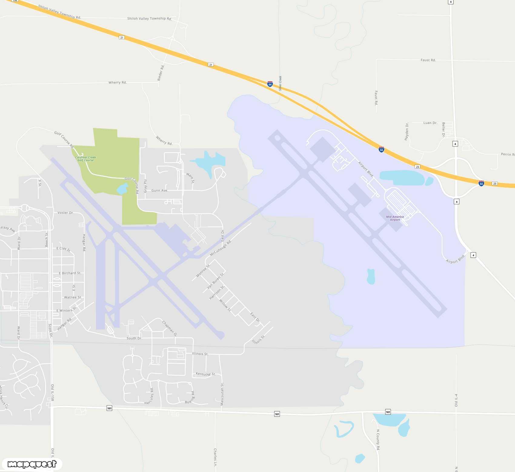 Carte de <span>Aéroport de </span>Scott AFB/Midamerica<span>(BLV)</span>