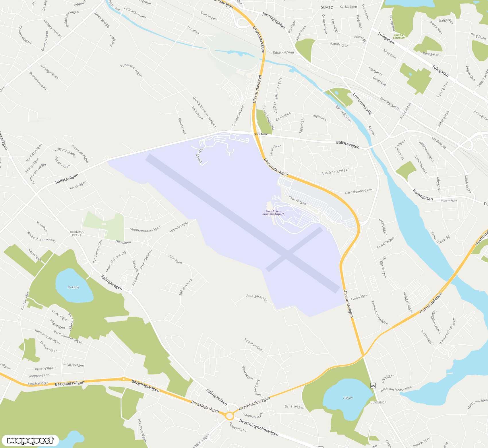 Carte de Stockholm-Bromma <span>airport (BMA)</span>