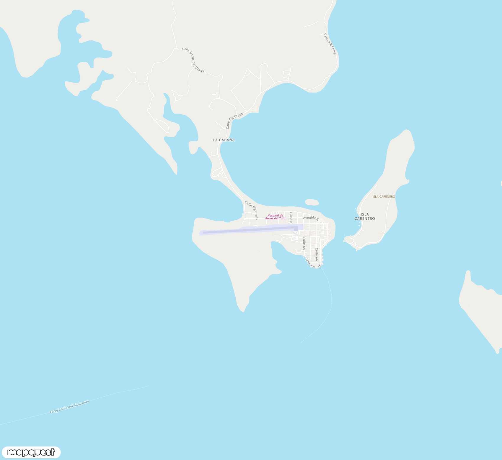 Carte de Bocas del Toro <span>airport (BOC)</span>