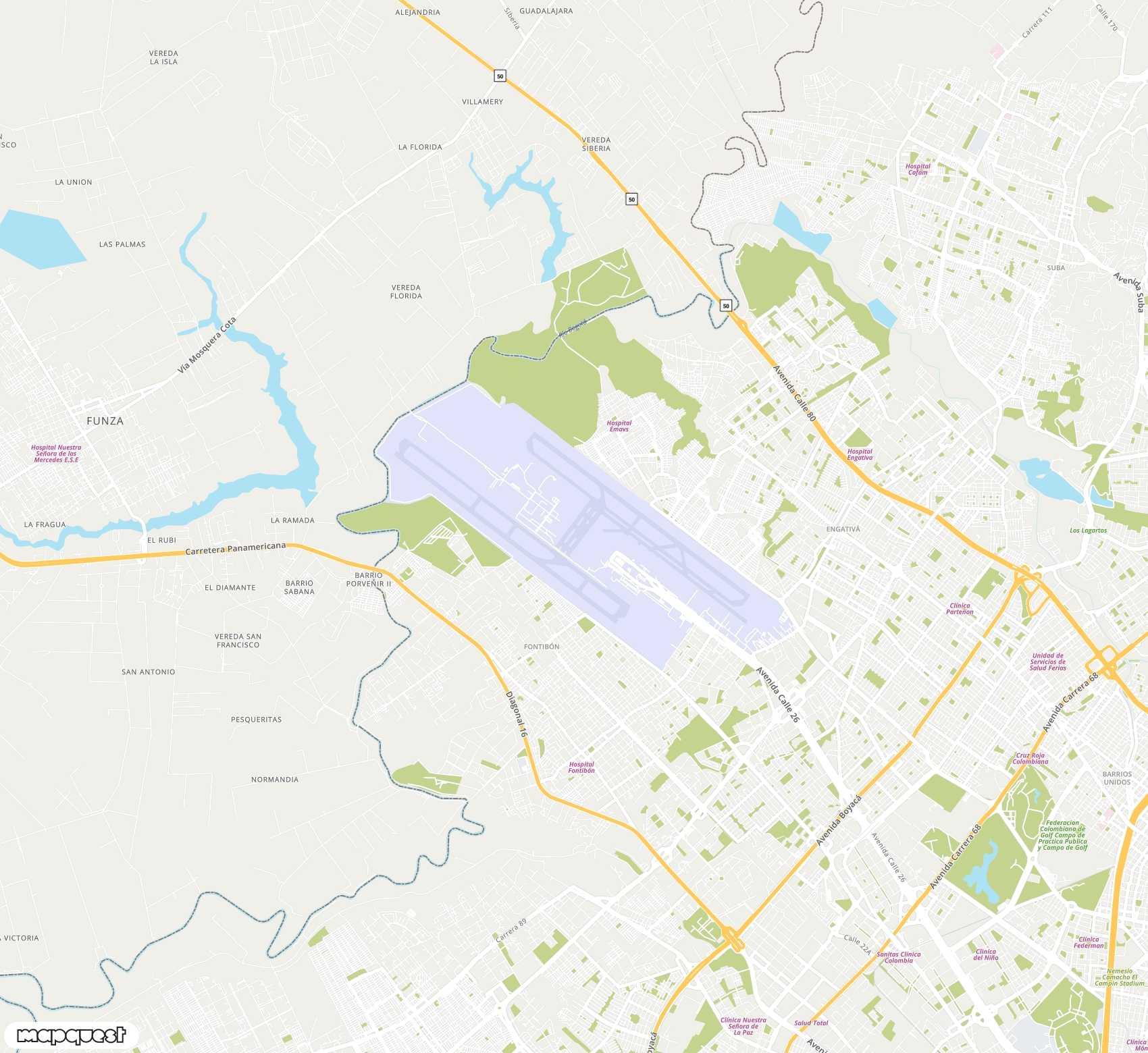 Carte de El Dorado <span>international airport (BOG)</span>