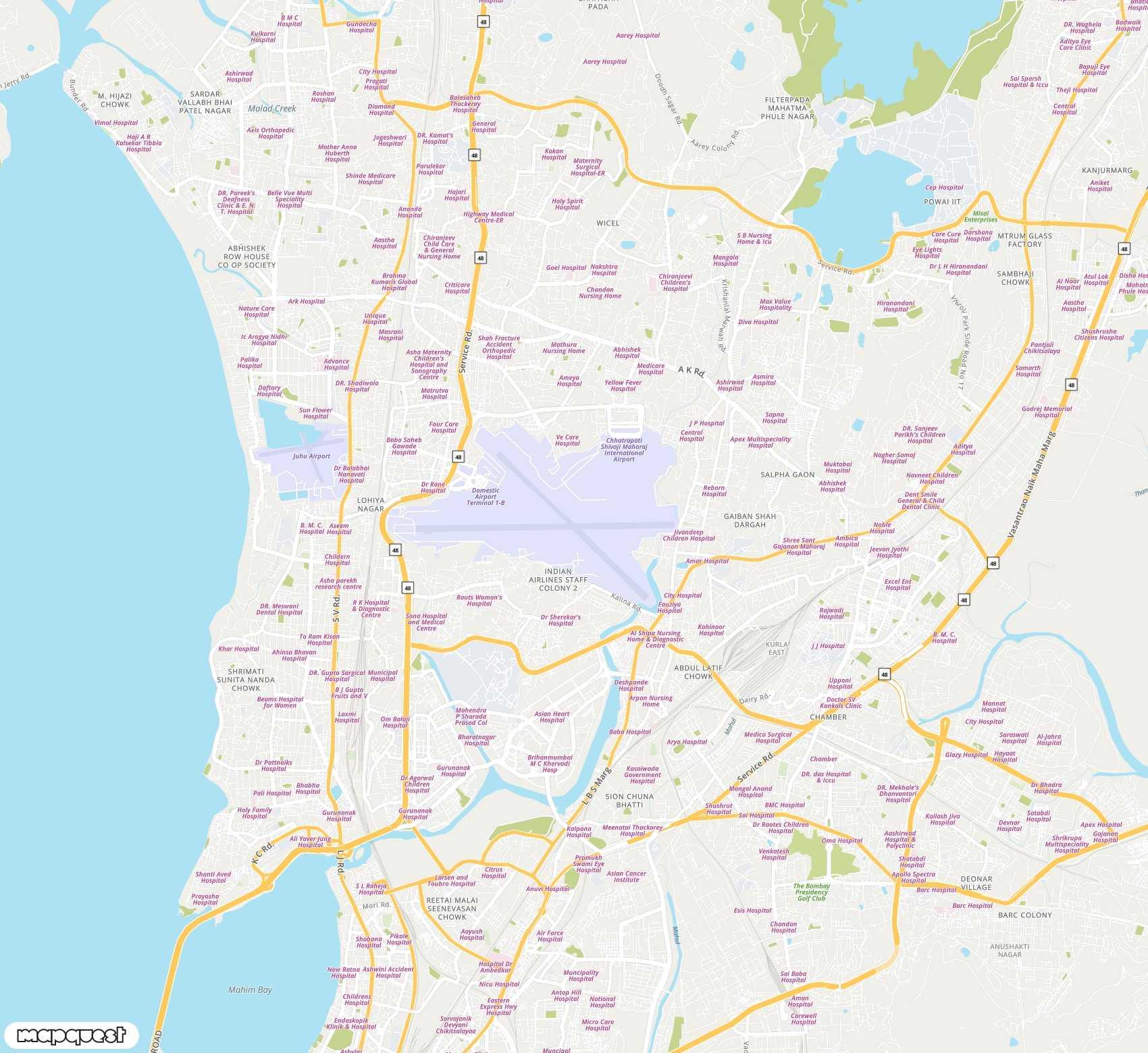 Carte de Chhatrapati Shivaji <span>international airport (BOM)</span>