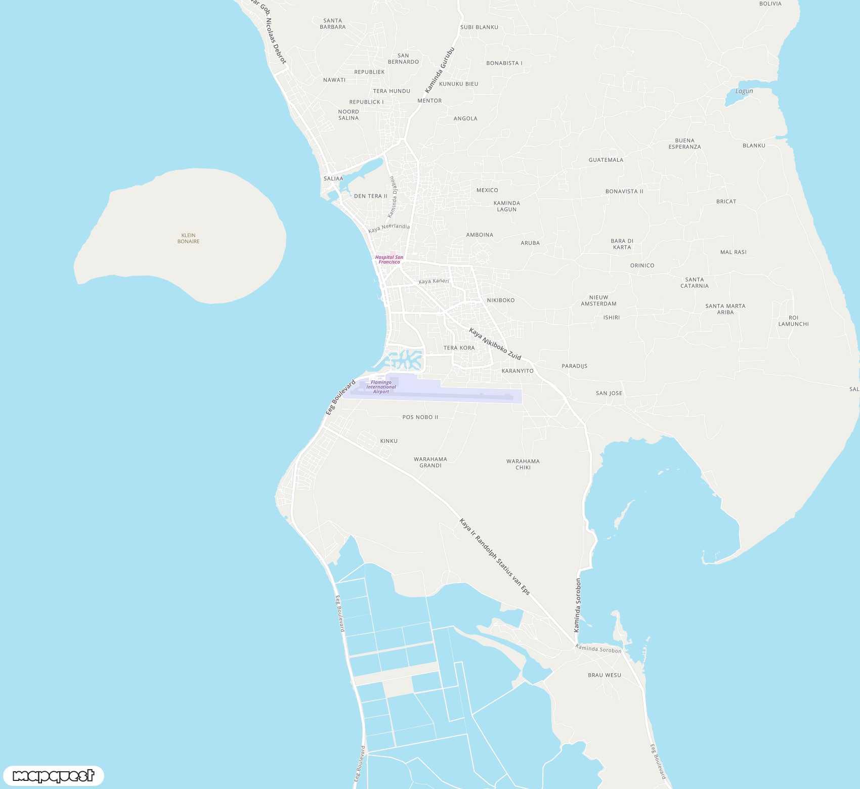 Carte de Flamingo <span>international airport (BON)</span>