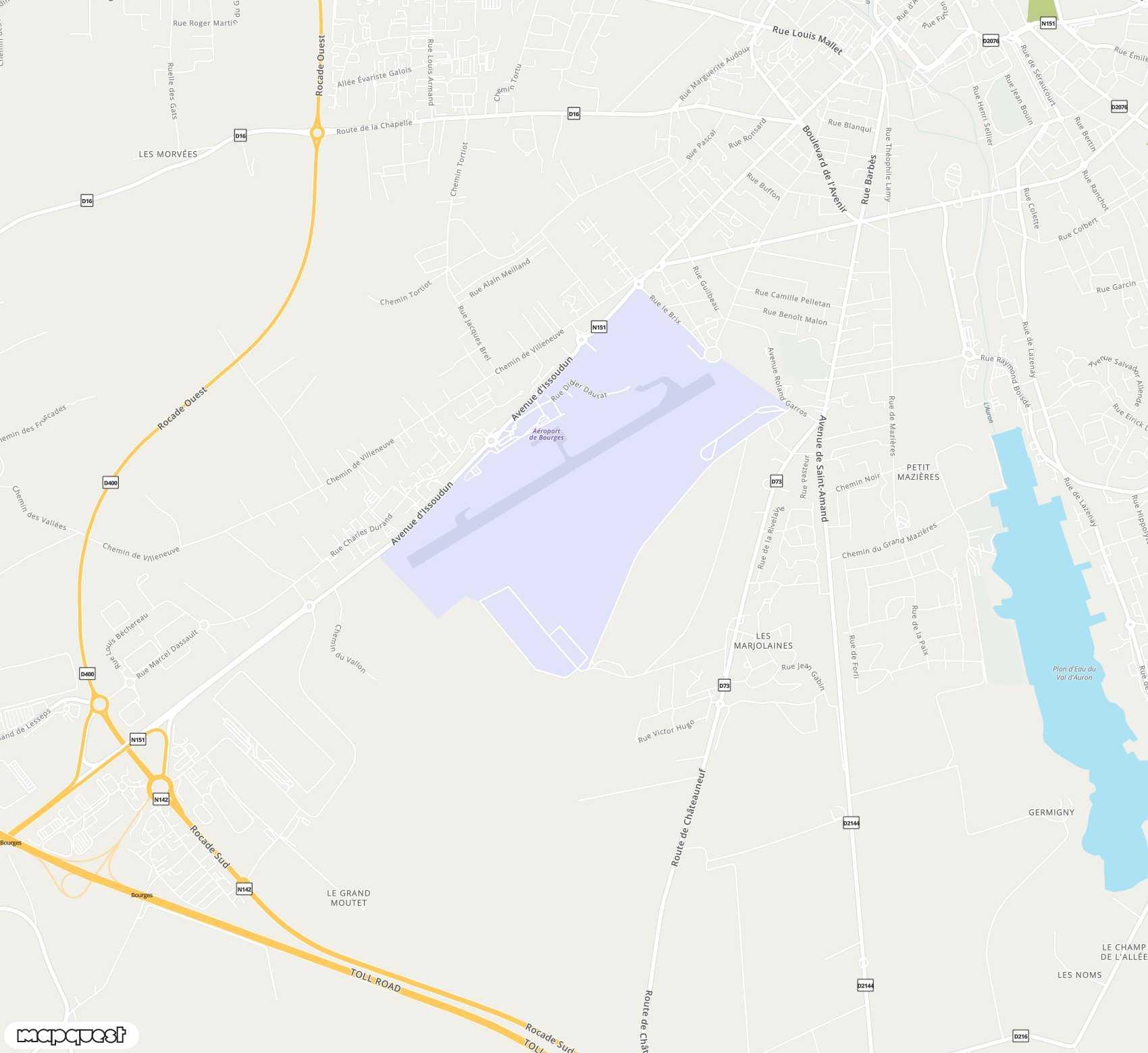 Carte de <span>Aéroport de </span>Bourges<span>(BOU)</span>