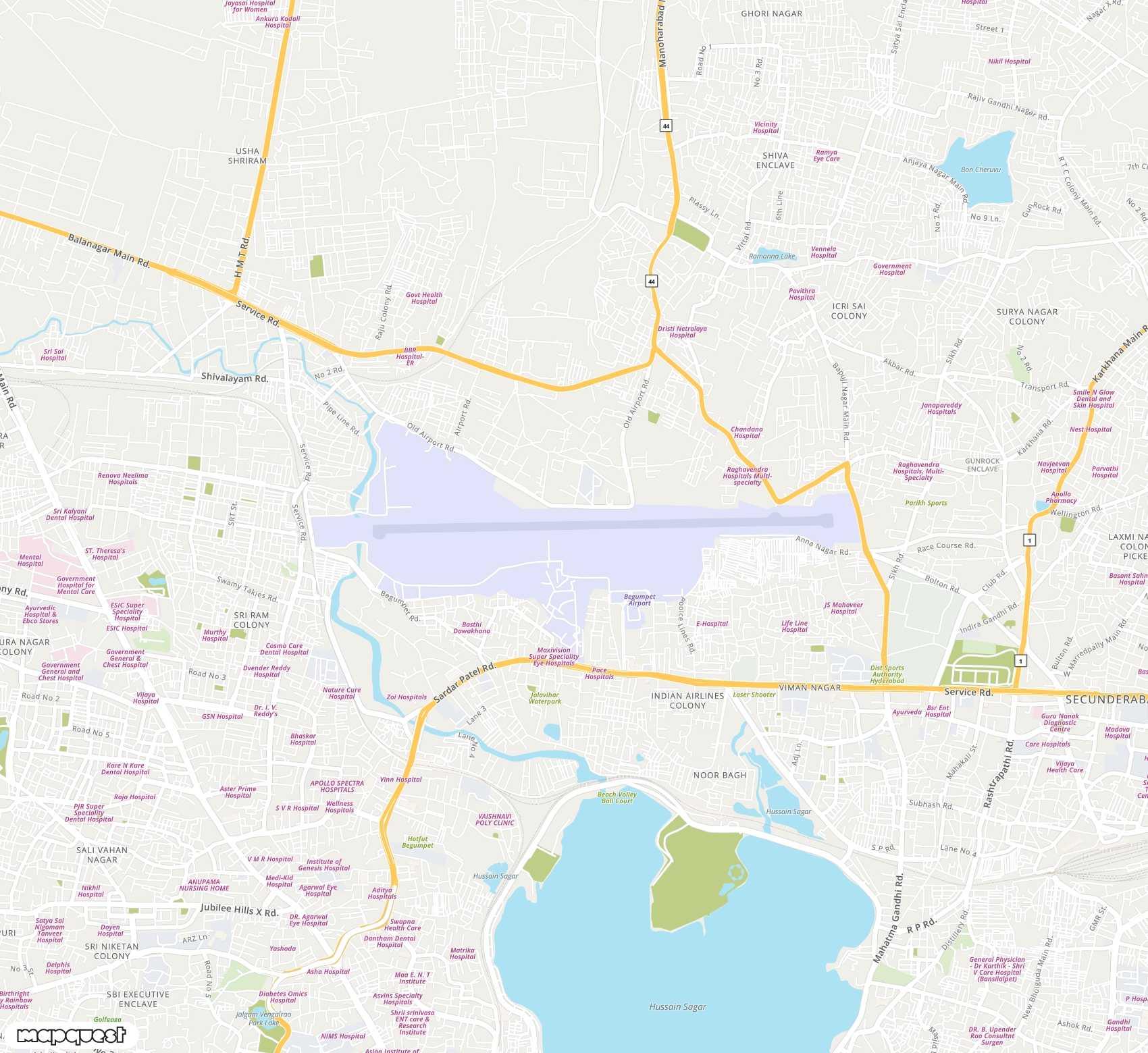Carte de Begumpet <span>airport (BPM)</span>