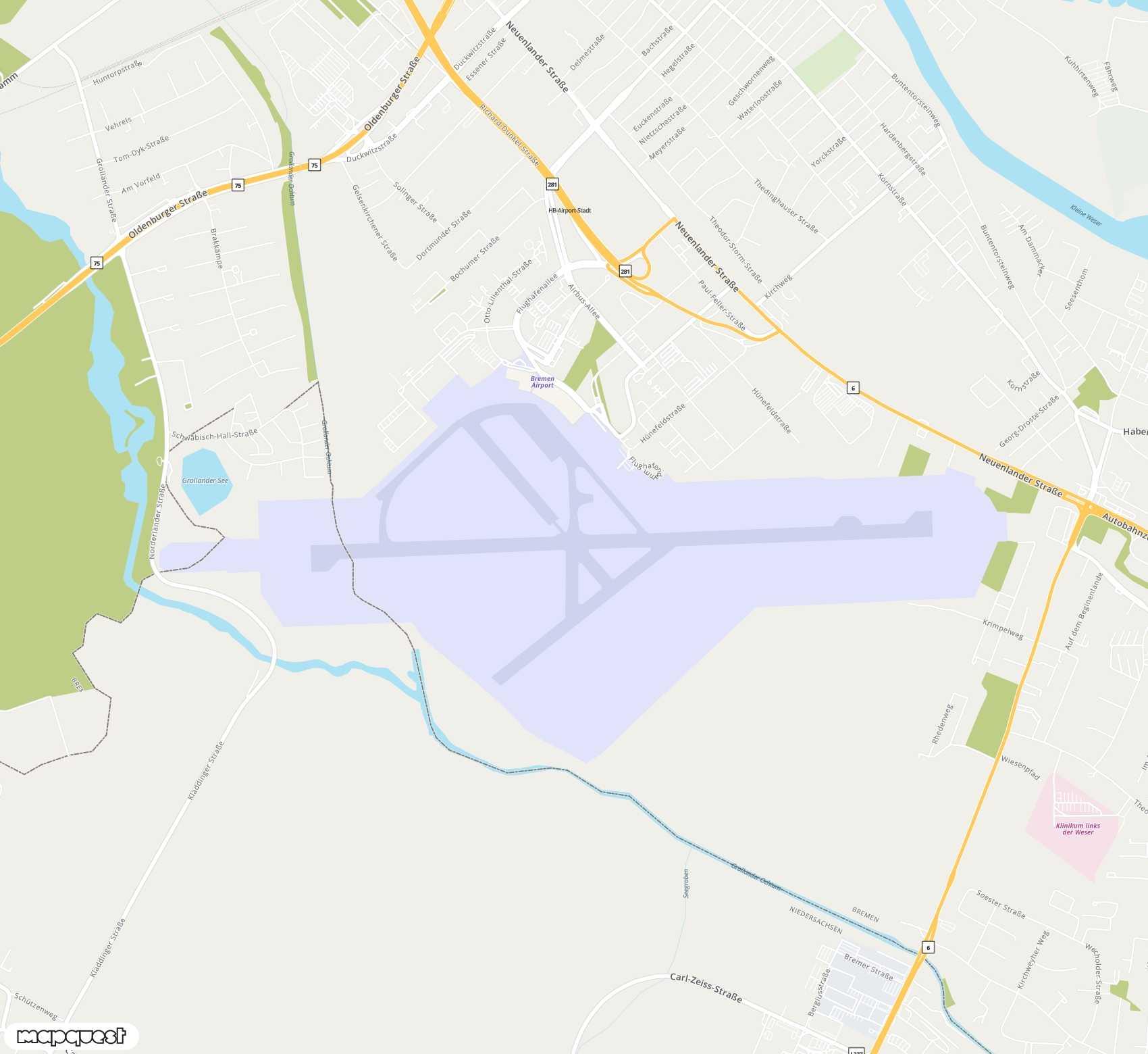 Carte de Bremen <span>airport (BRE)</span>