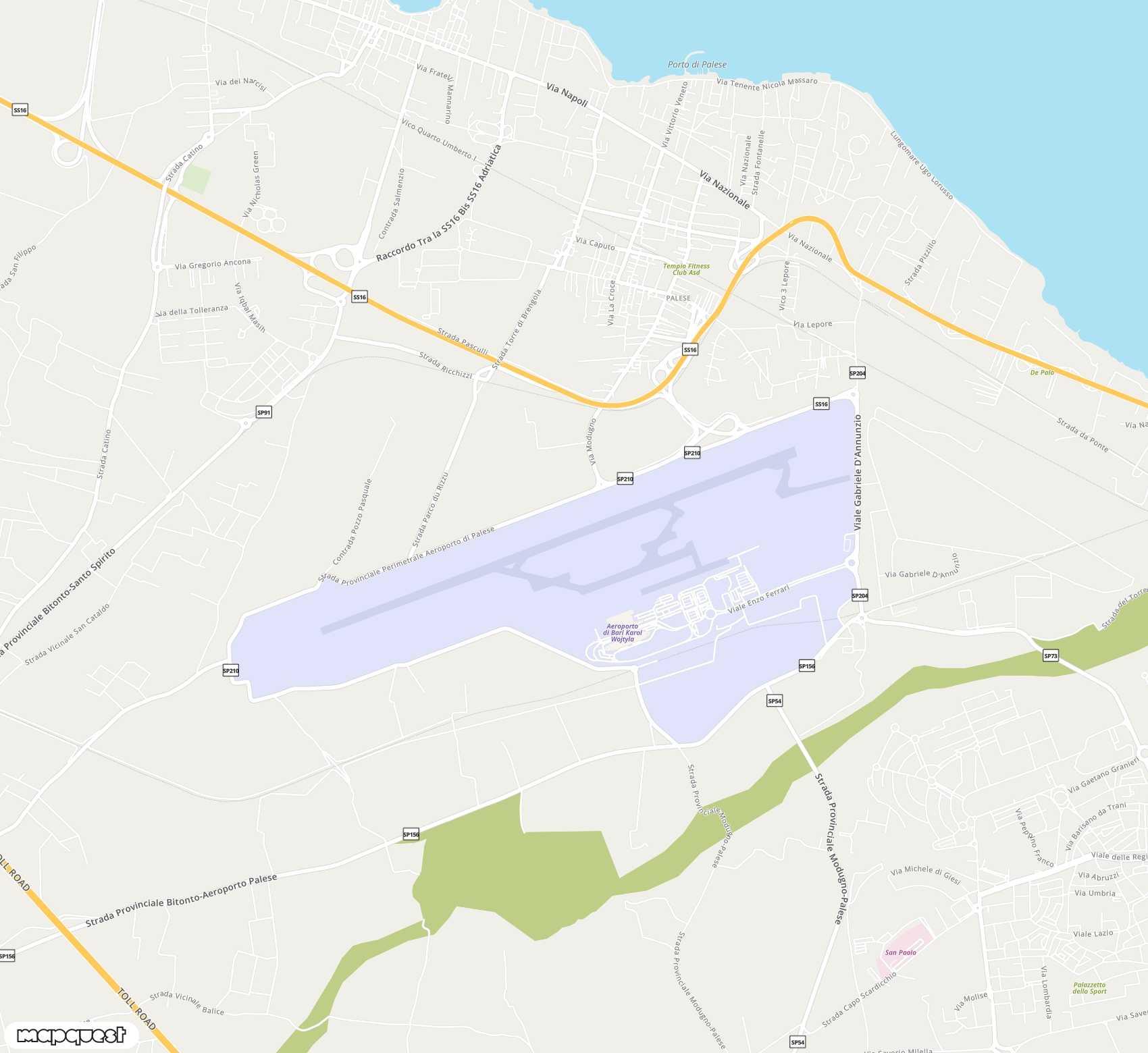 Carte de <span>Aéroport de </span>Bari Karol Wojty?a<span>(BRI)</span>