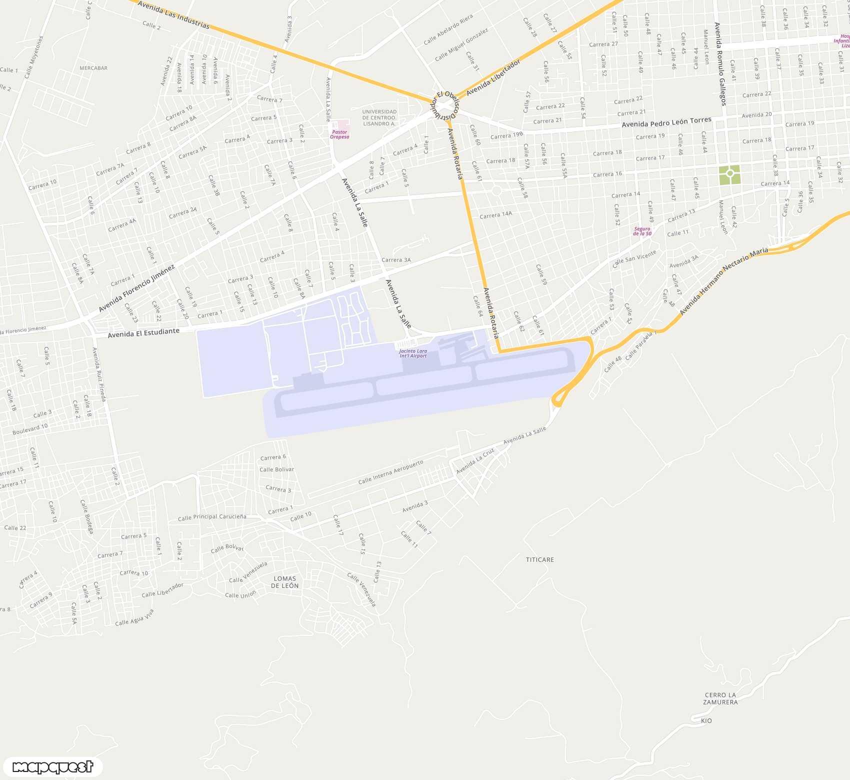 Carte de <span>Aéroport de </span>Barquisimeto<span>(BRM)</span>