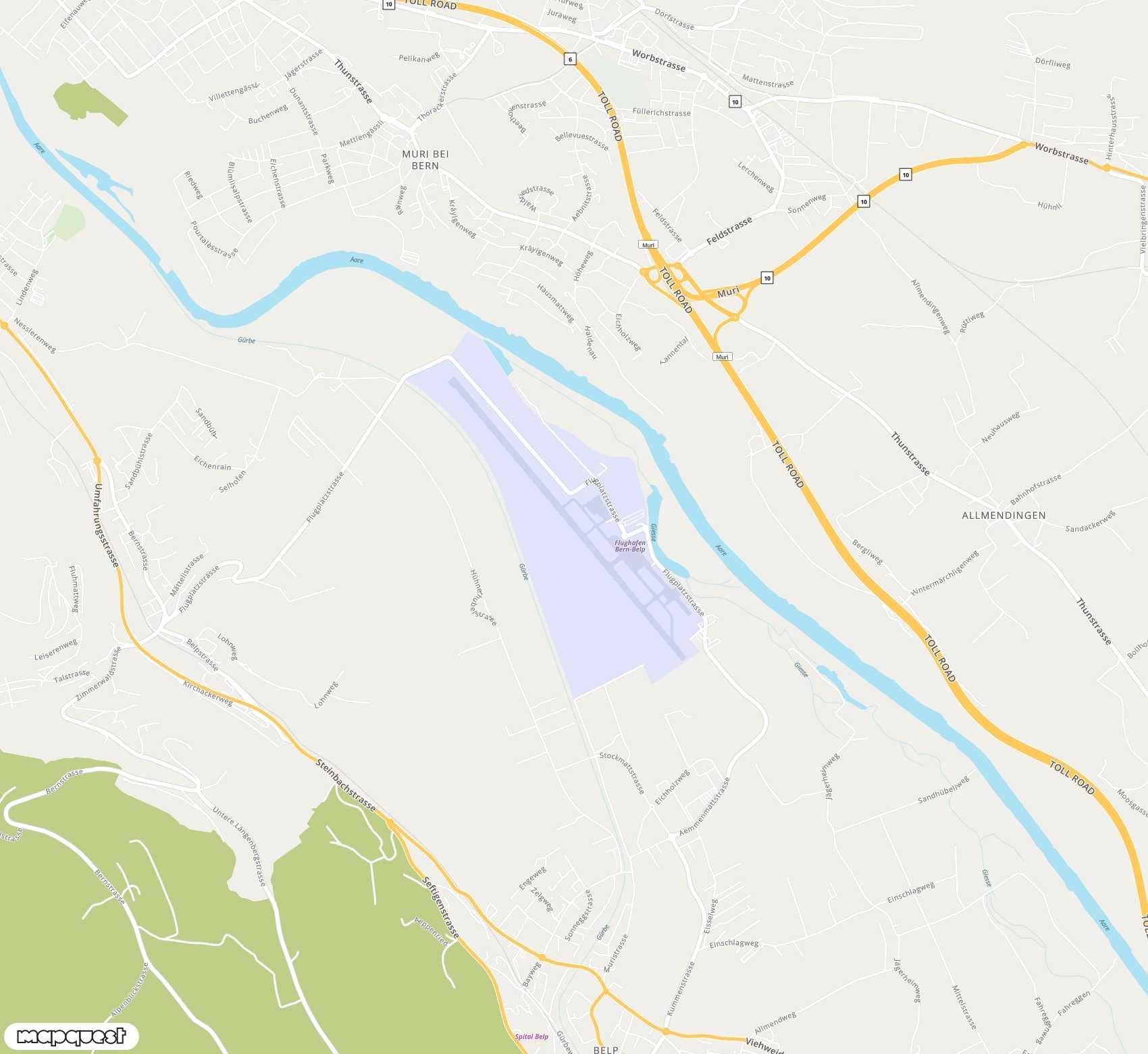 Carte de Bern Belp <span>airport (BRN)</span>