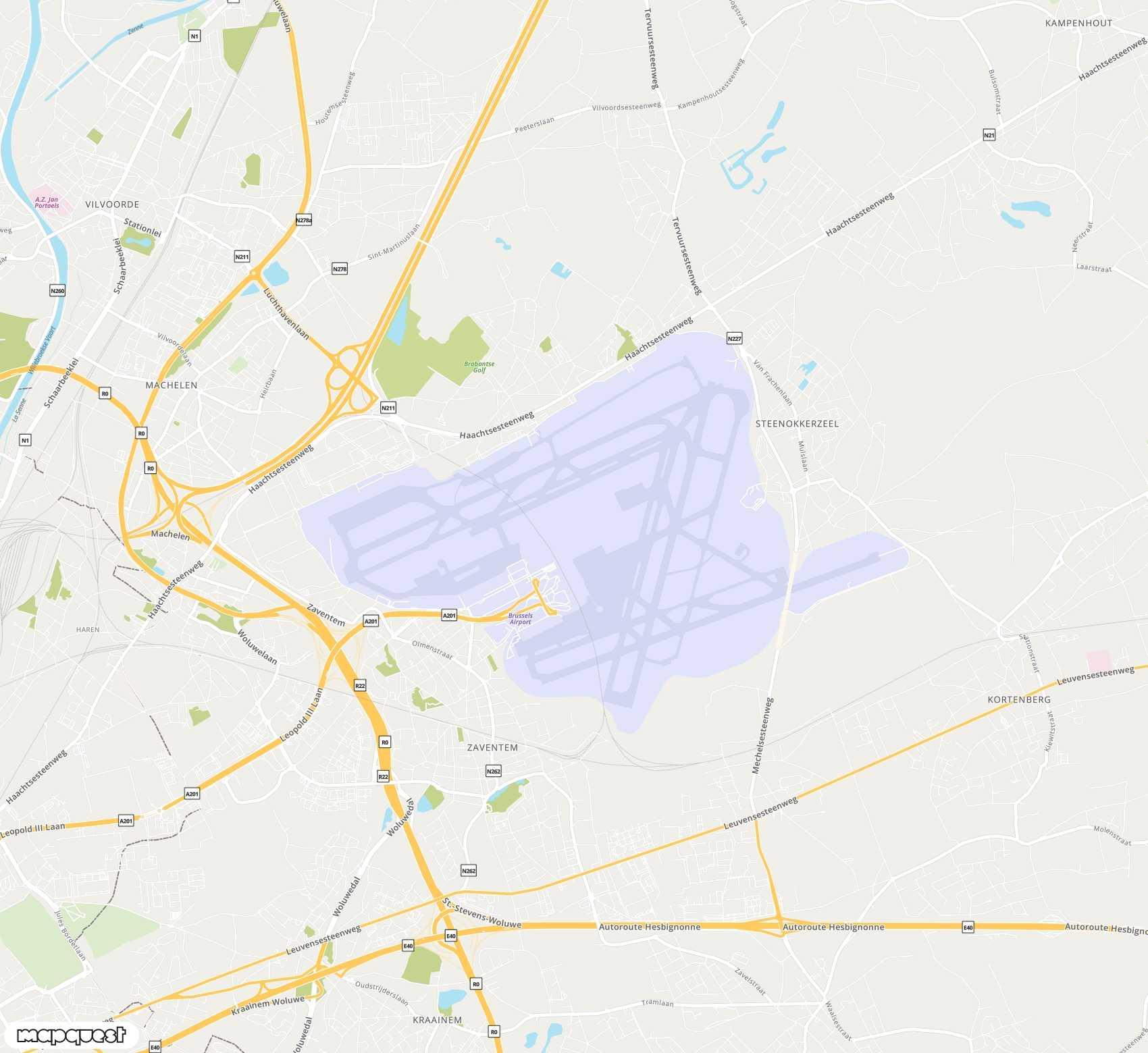 Carte de Brussels <span>international airport (BRU)</span>