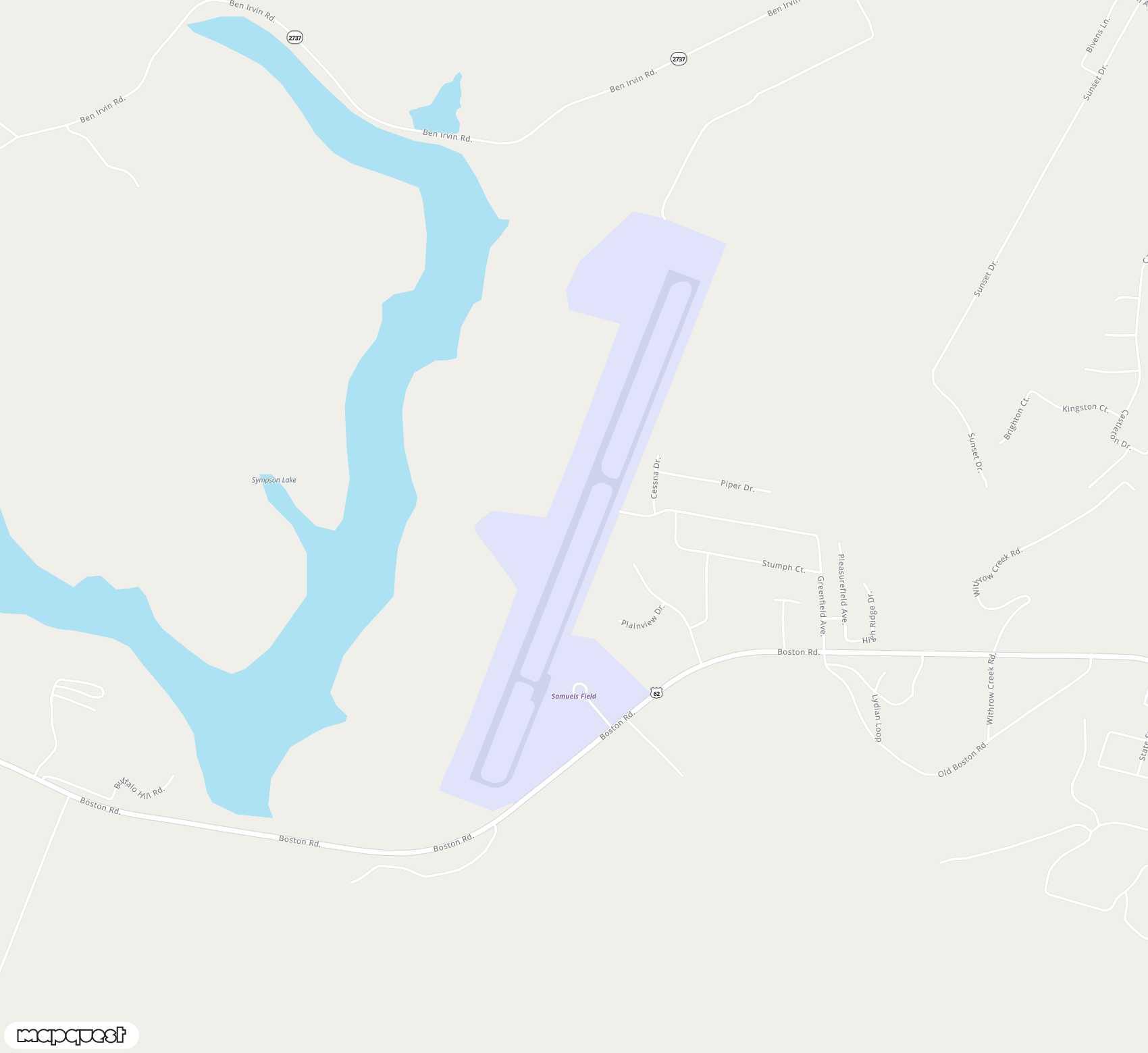 Carte de <span>Aérodrome de </span>Samuels Field<span>(BRY)</span>