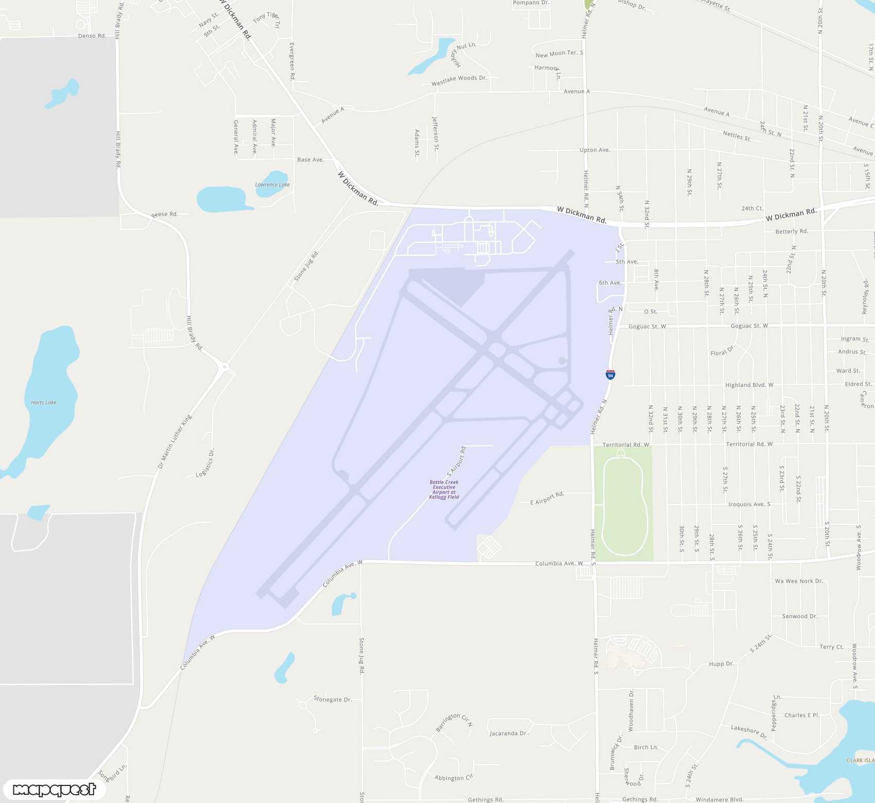 Carte de <span>Aéroport de </span>Battle Creek Executive at Kellogg Field<span>(BTL)</span>