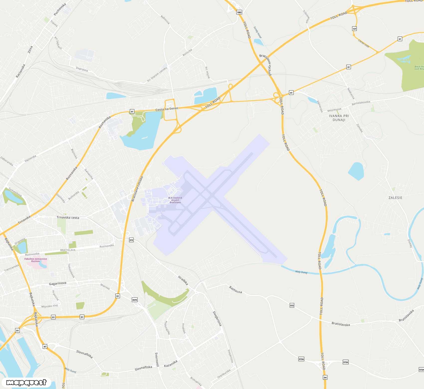 Carte de M. R. tefánik <span>international airport (BTS)</span>