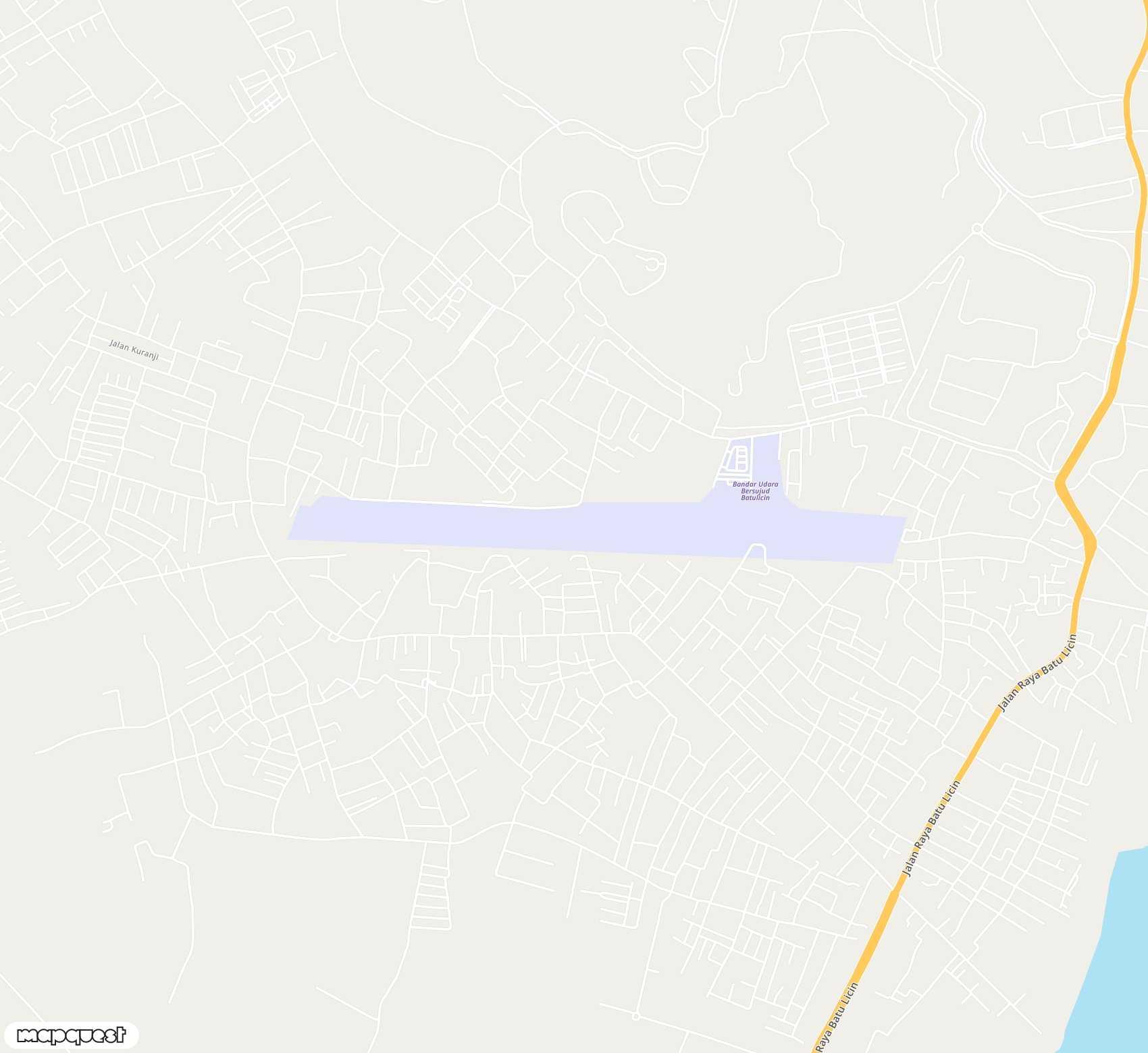 Carte de <span>Aérodrome de </span>Batu Licin<span>(BTW)</span>