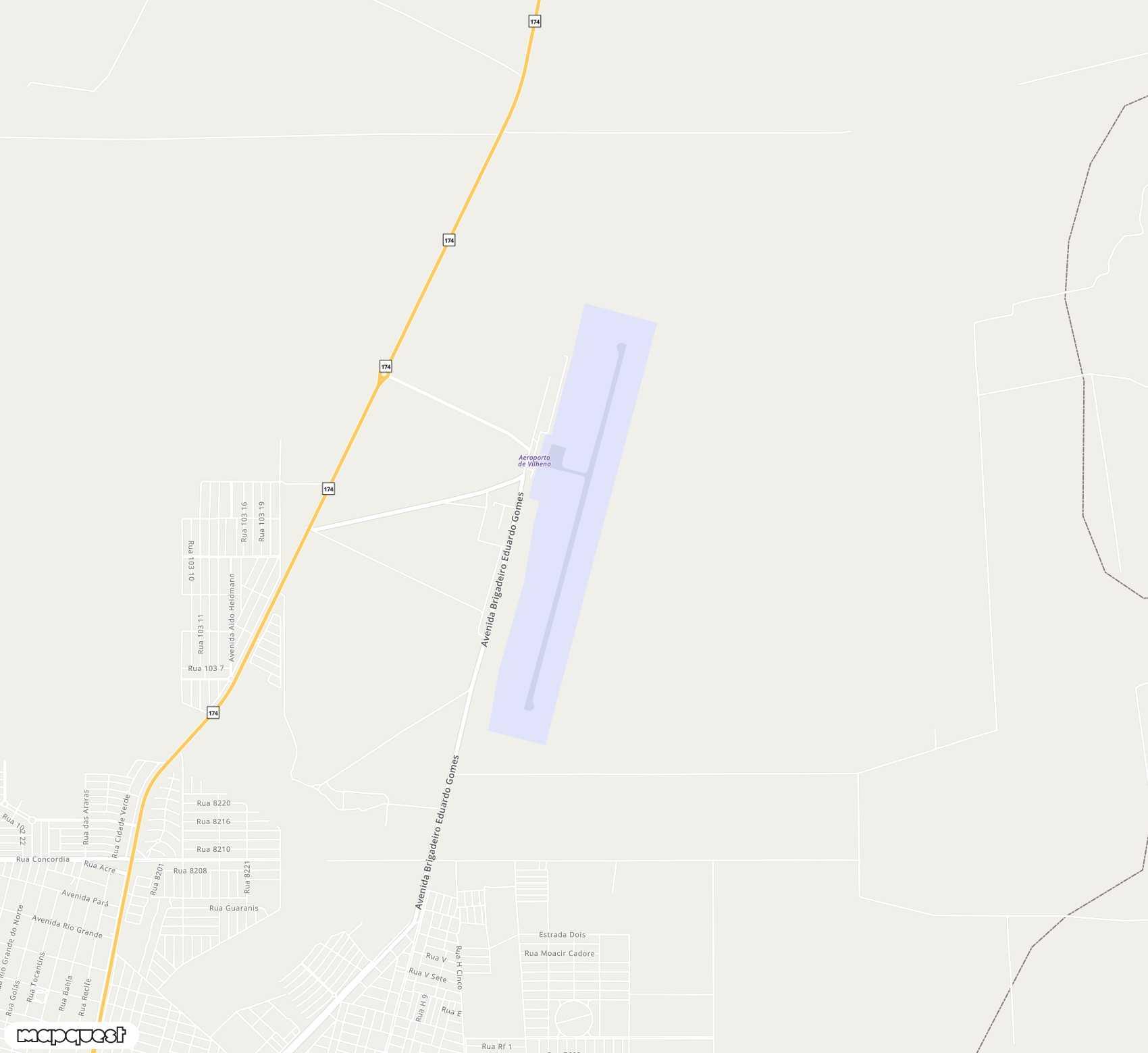 Carte de <span>Aéroport de </span>Brigadeiro Camarão<span>(BVH)</span>