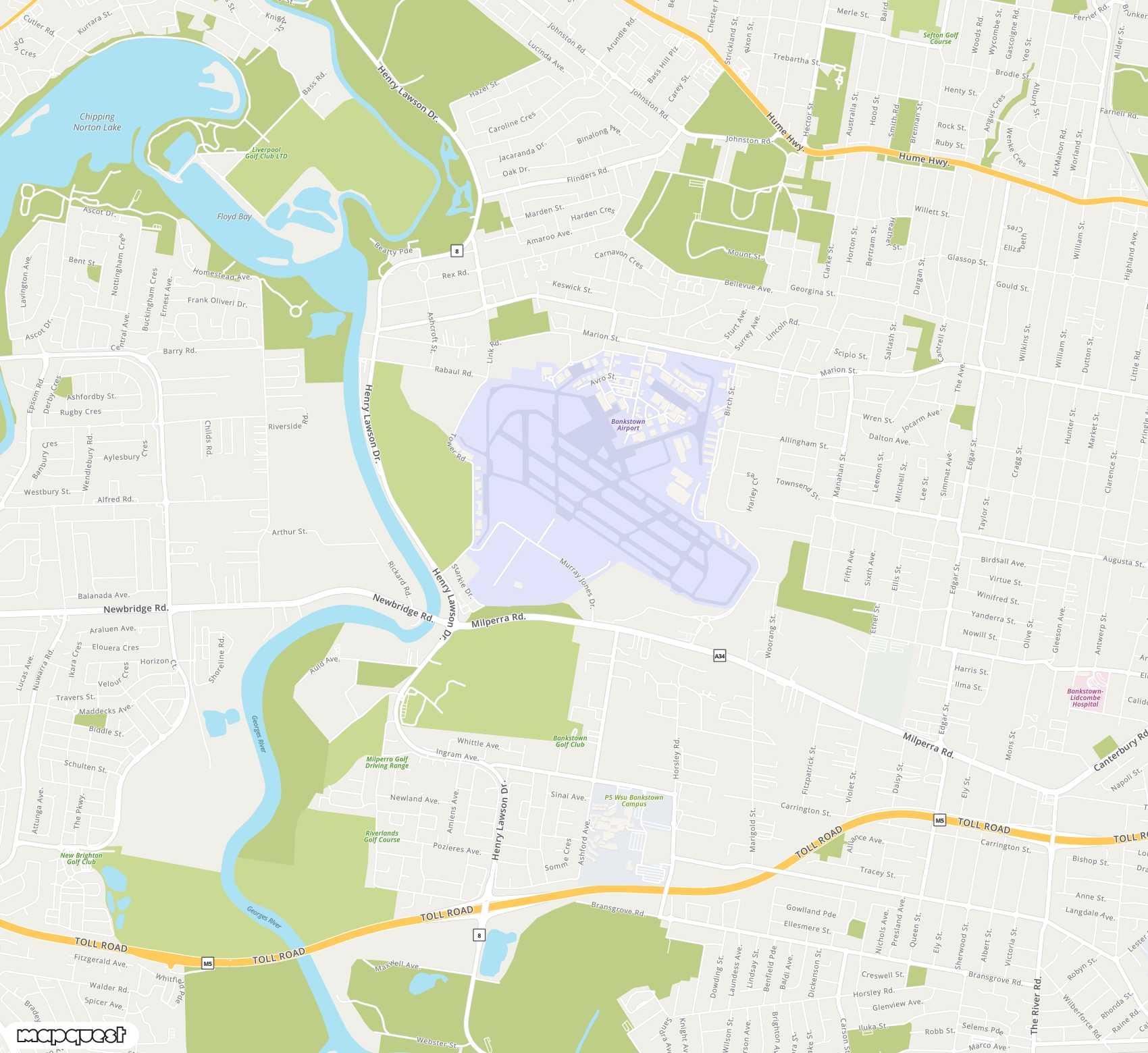 Carte de <span>Aéroport de </span>Sydney Bankstown<span>(BWU)</span>