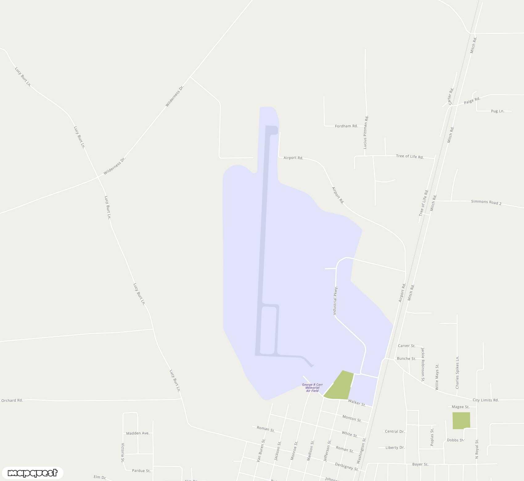 Carte de <span>Aérodrome de </span>George R Carr Memorial Air Field<span>(BXA)</span>