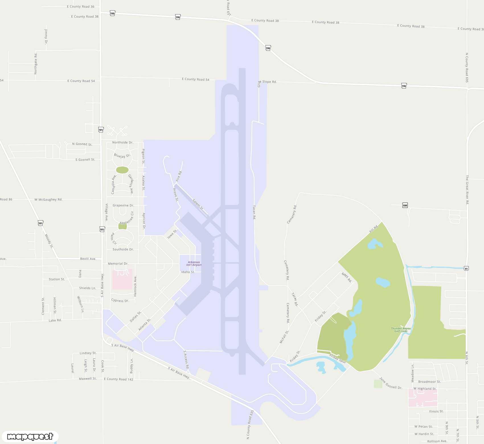 Carte de <span>Aéroport de </span>Arkansas<span>(BYH)</span>