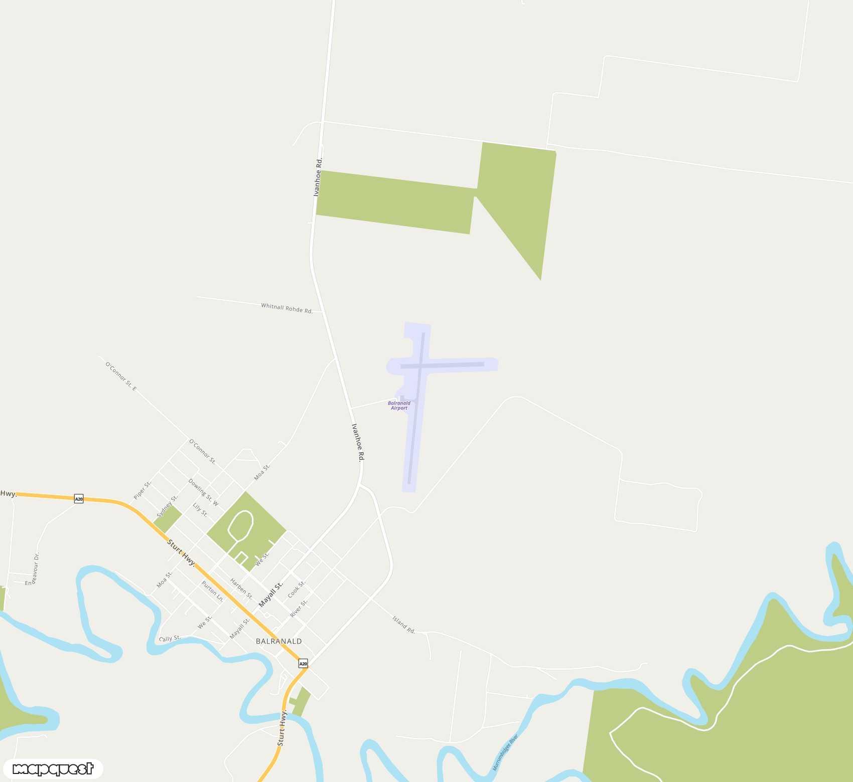 Carte de Balranald <span>airport (BZD)</span>