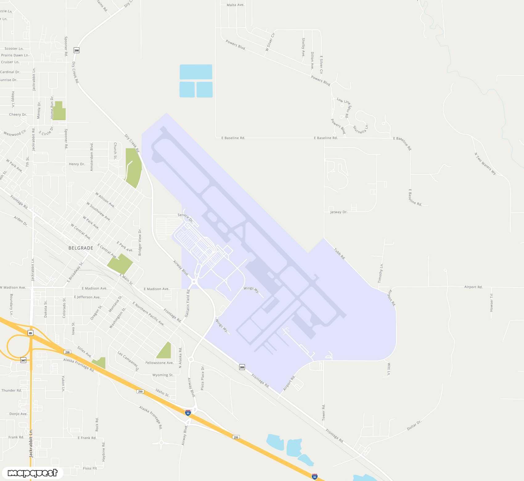 Carte de Gallatin Field <span>airport (BZN)</span>
