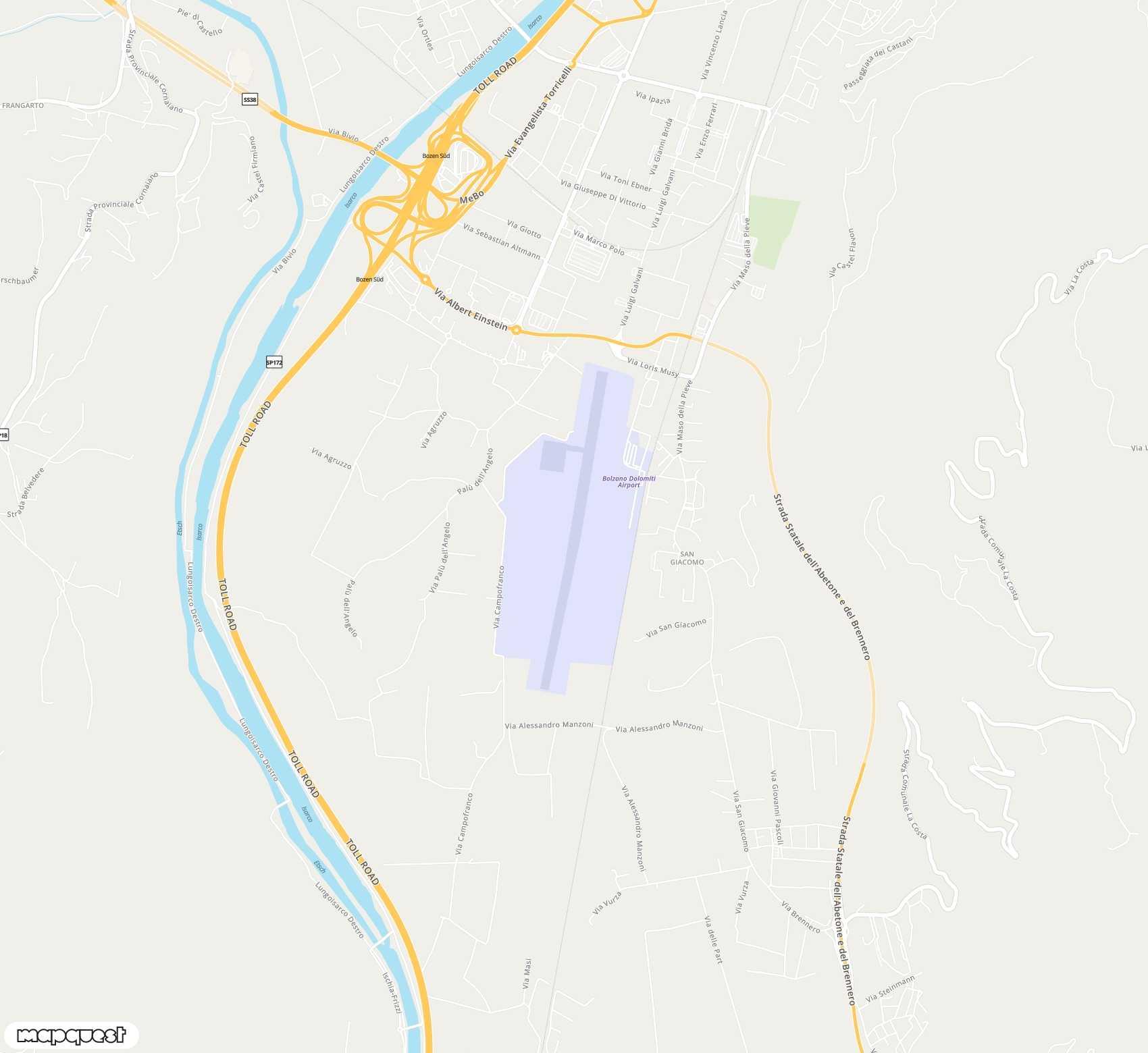 Carte de Bolzano <span>airport (BZO)</span>