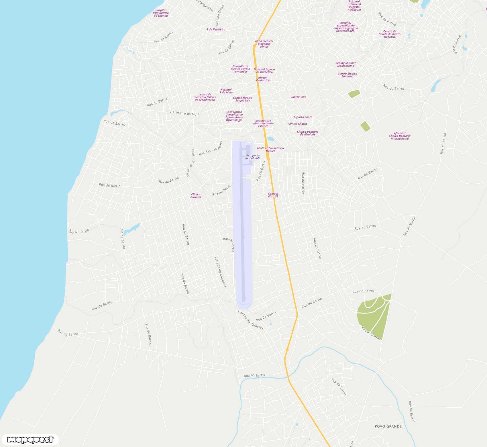 Carte de <span>Aéroport de </span>Cabinda<span>(CAB)</span>