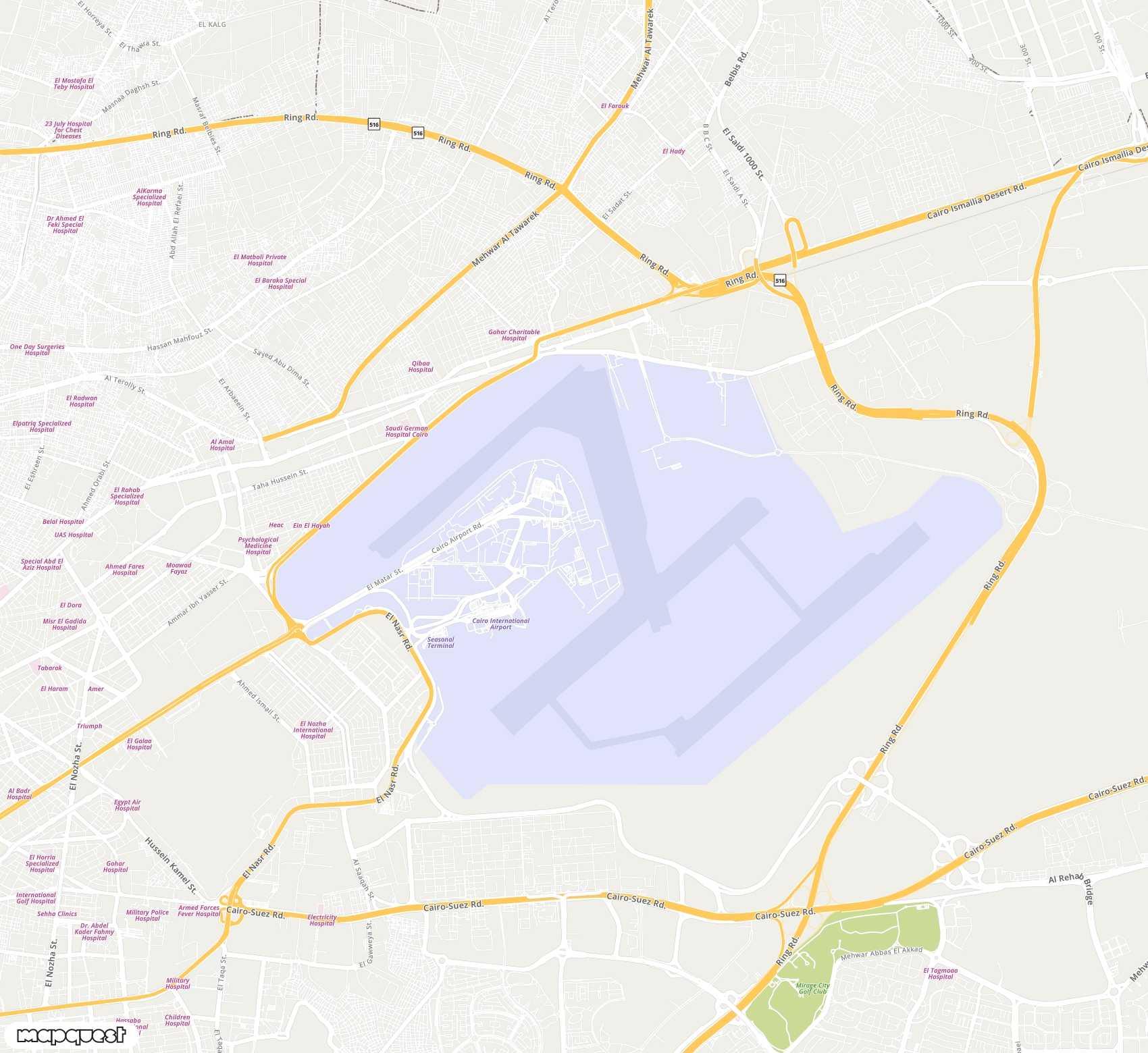 Carte de Cairo <span>international airport (CAI)</span>