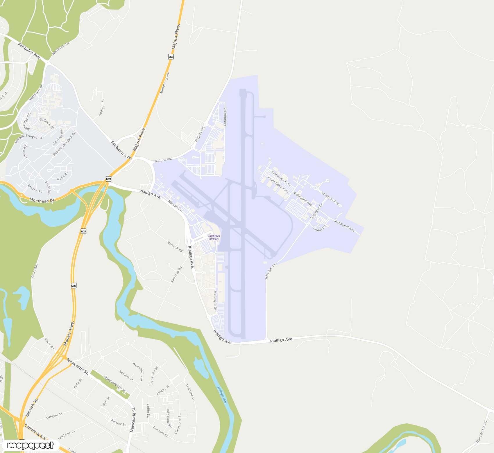 Carte de Canberra <span>airport (CBR)</span>