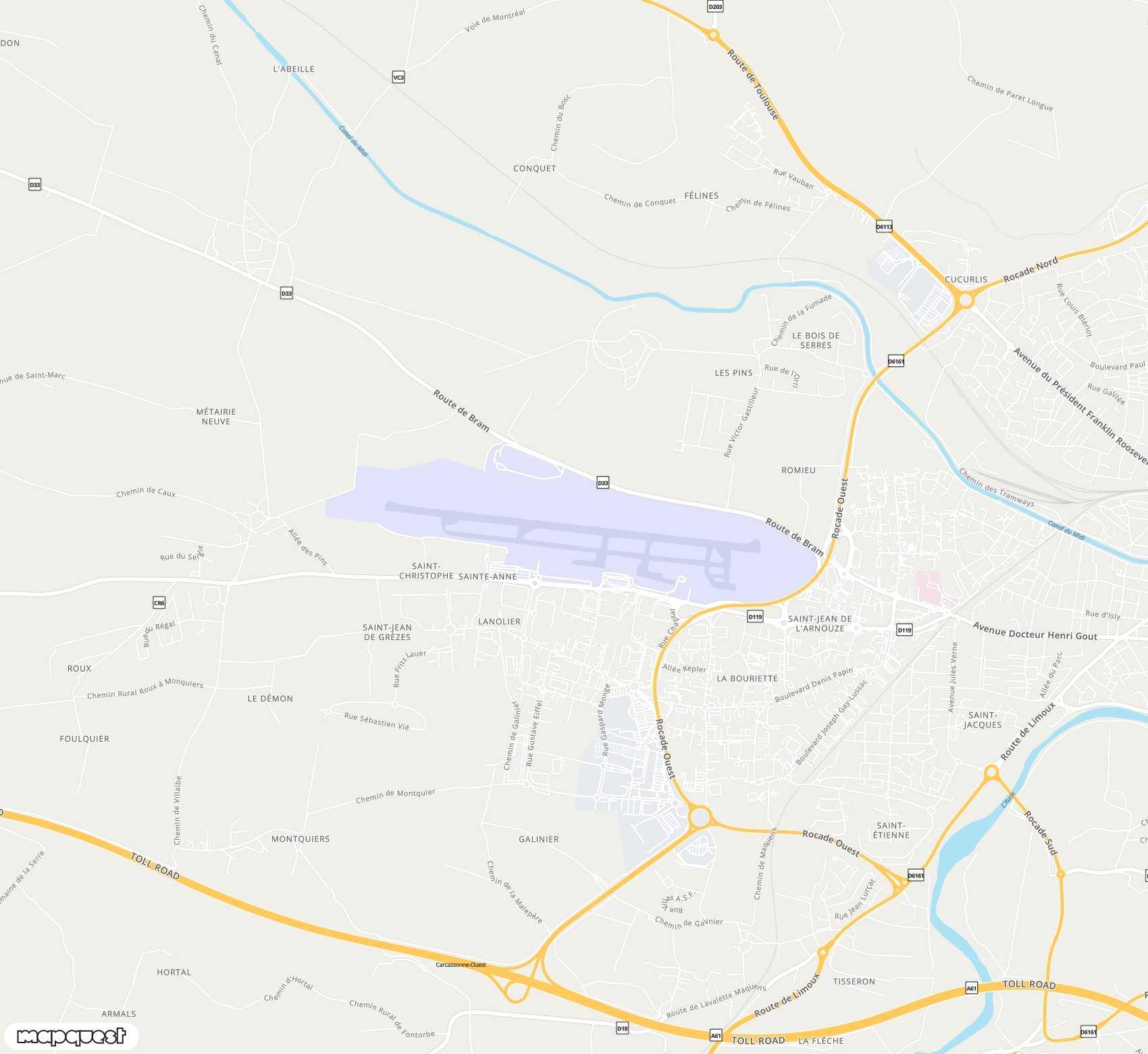 Carte de Carcassonne <span>airport (CCF)</span>
