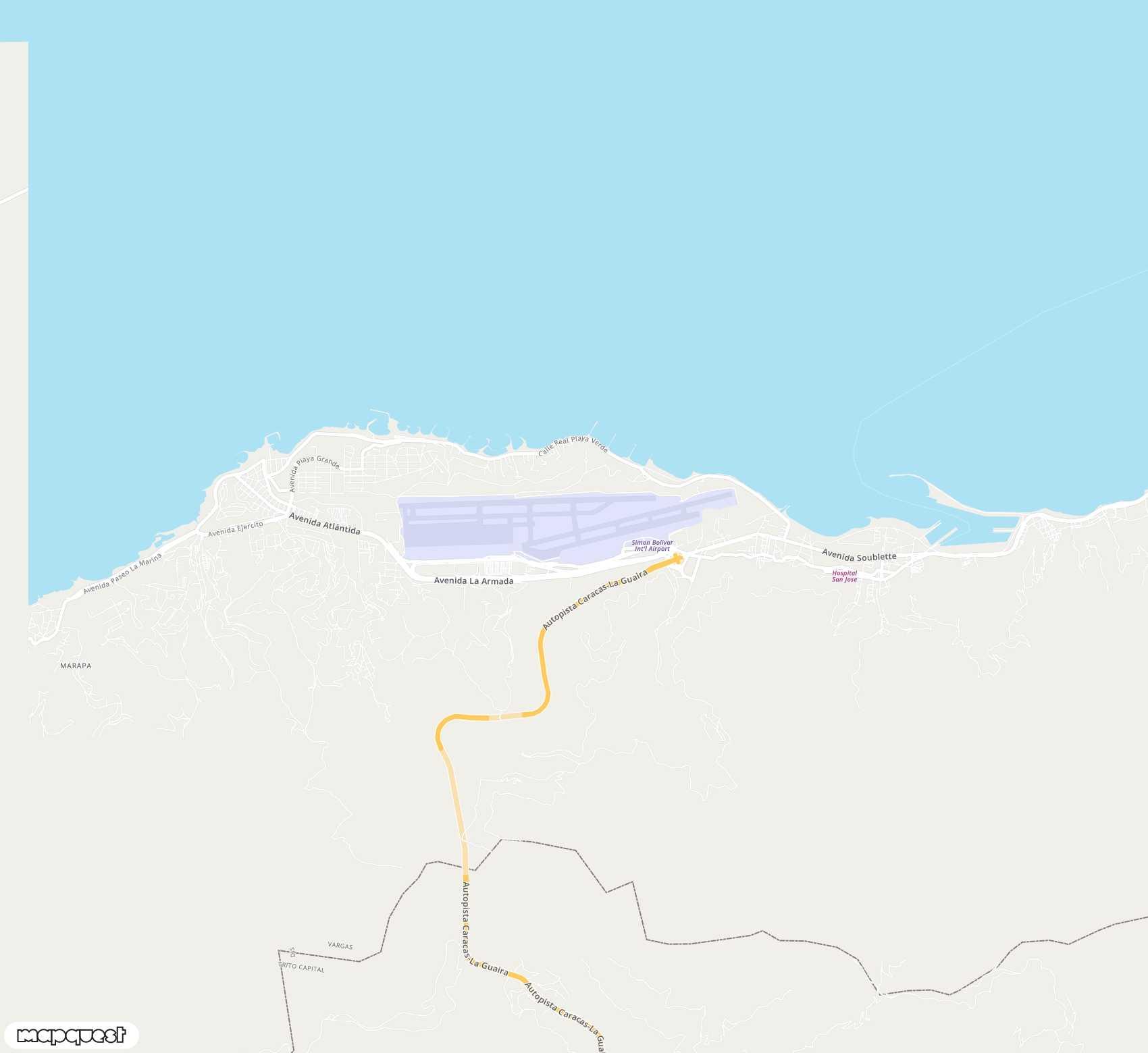 Carte de <span>Aéroport international de </span>Simón Bolívar<span>(CCS)</span>