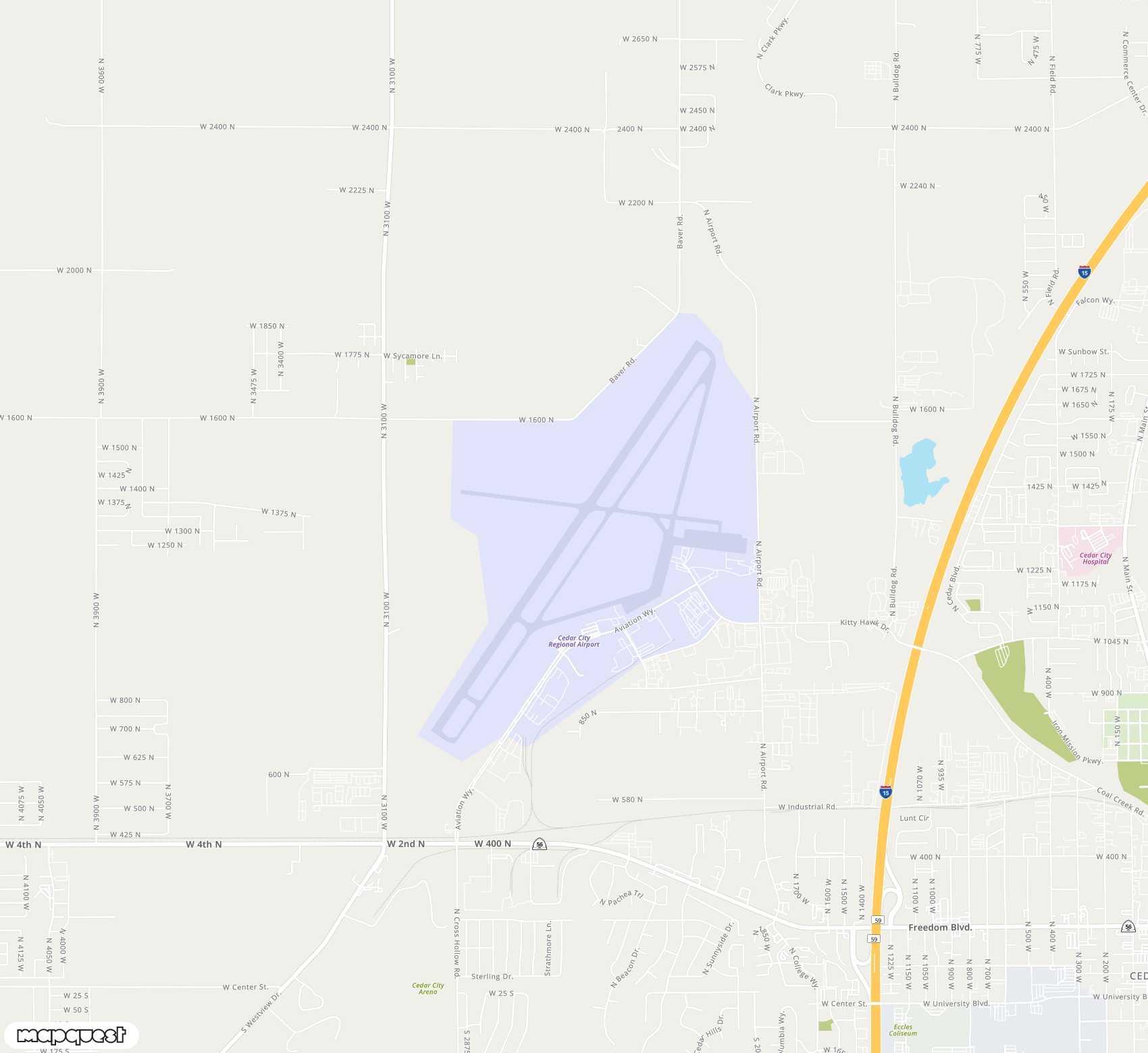 Carte de Cedar City Regional <span>airport (CDC)</span>