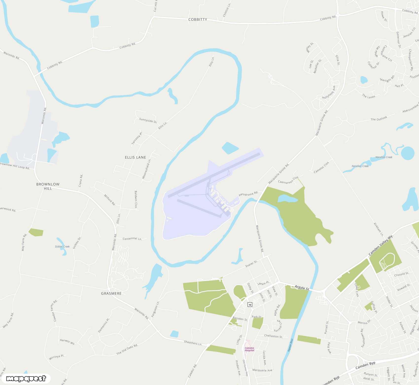 Carte de <span>Aéroport de </span>Camden<span>(CDU)</span>