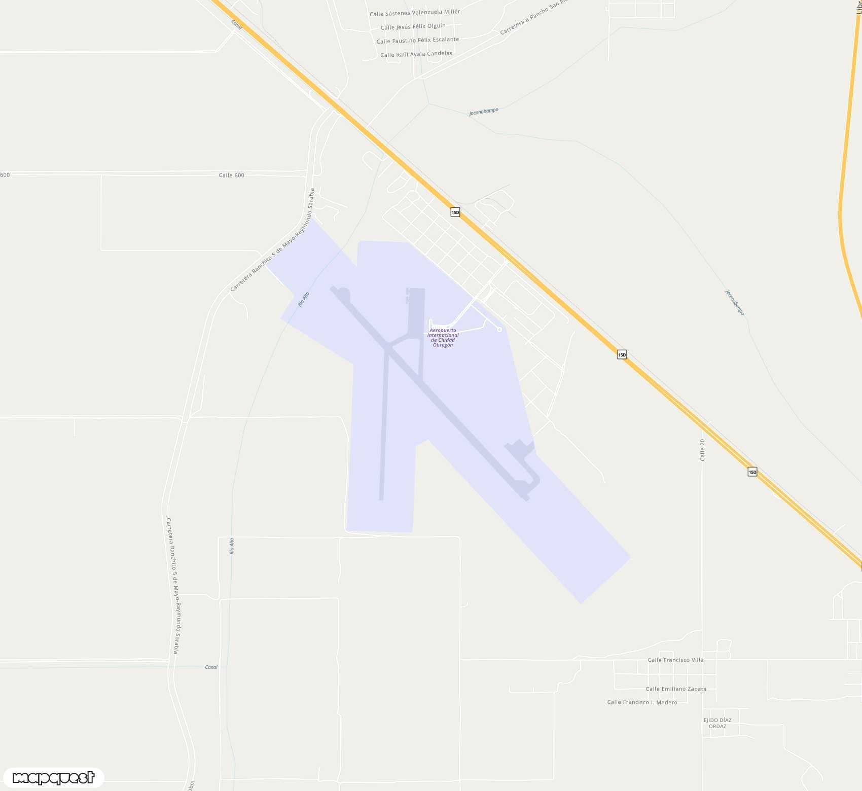 Carte de <span>Aéroport de </span>Ciudad Obregón<span>(CEN)</span>