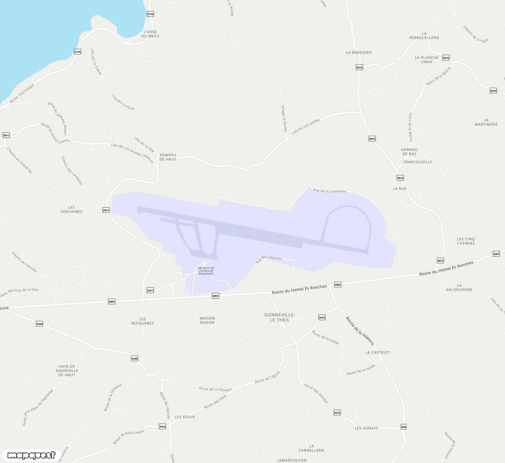 Carte de <span>Aéroport de </span>Cherbourg-Maupertus<span>(CER)</span>