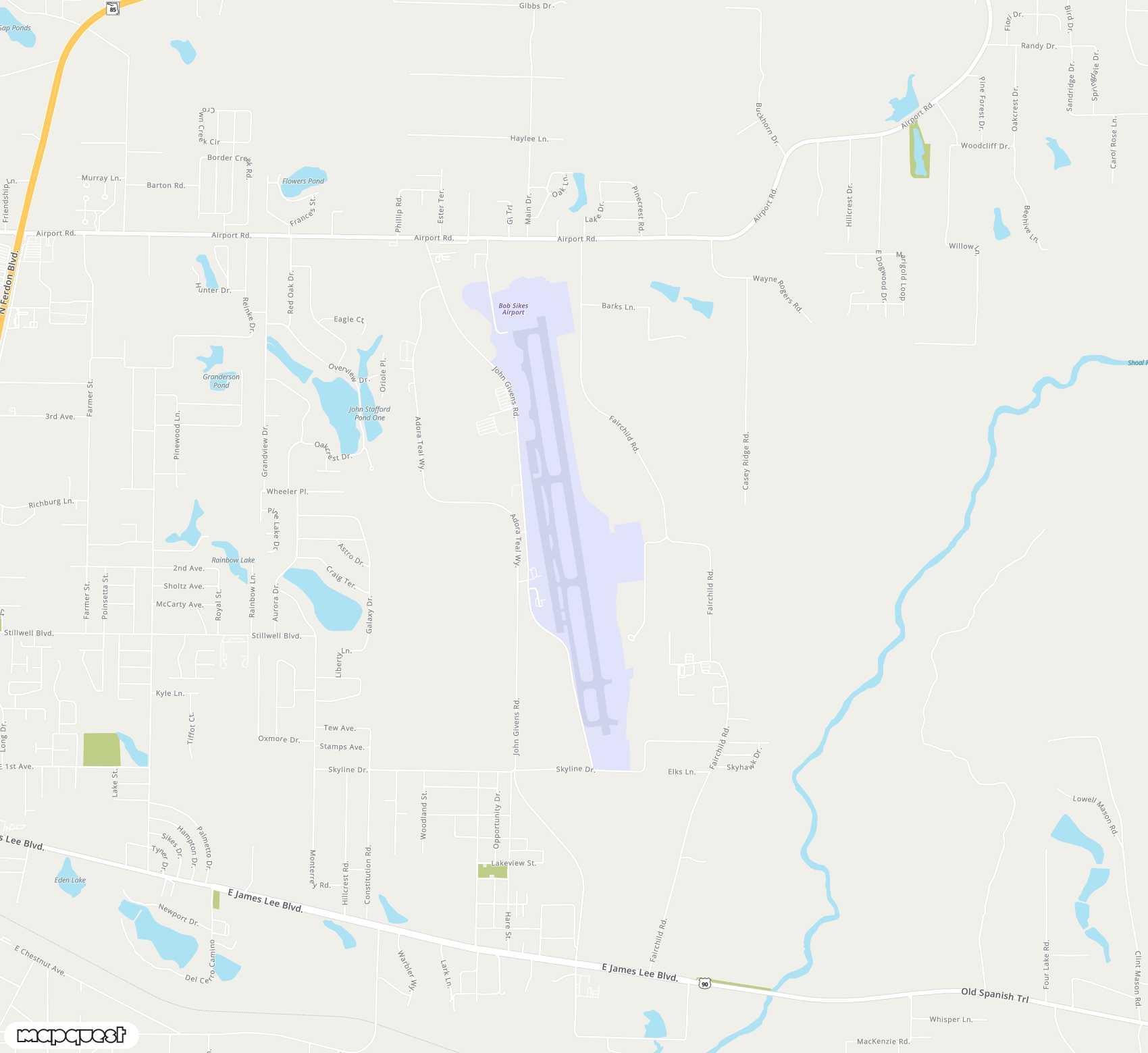 Carte de <span>Aéroport de </span>Bob Sikes<span>(CEW)</span>