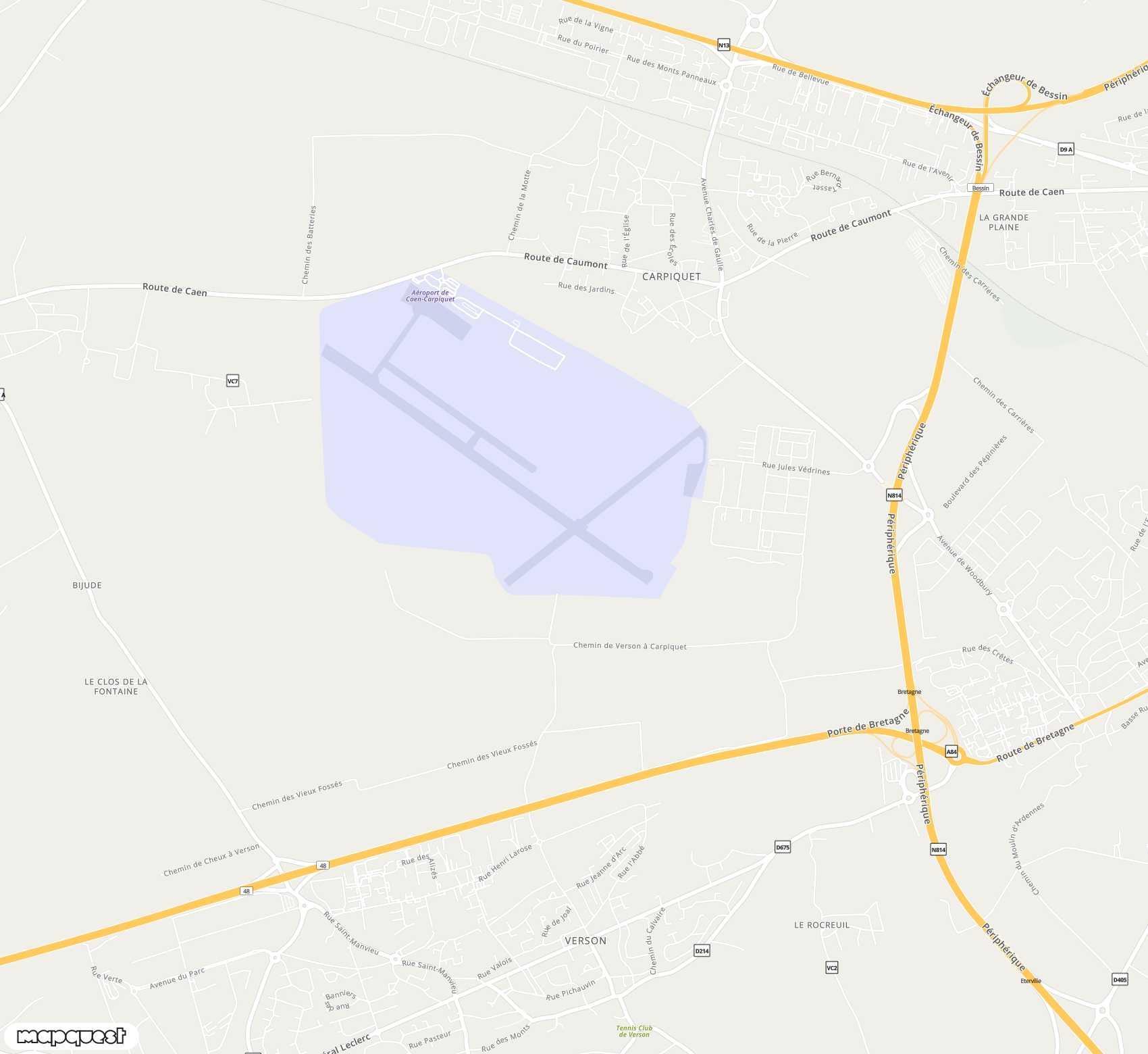 Carte de <span>Aéroport de </span>Caen-Carpiquet<span>(CFR)</span>