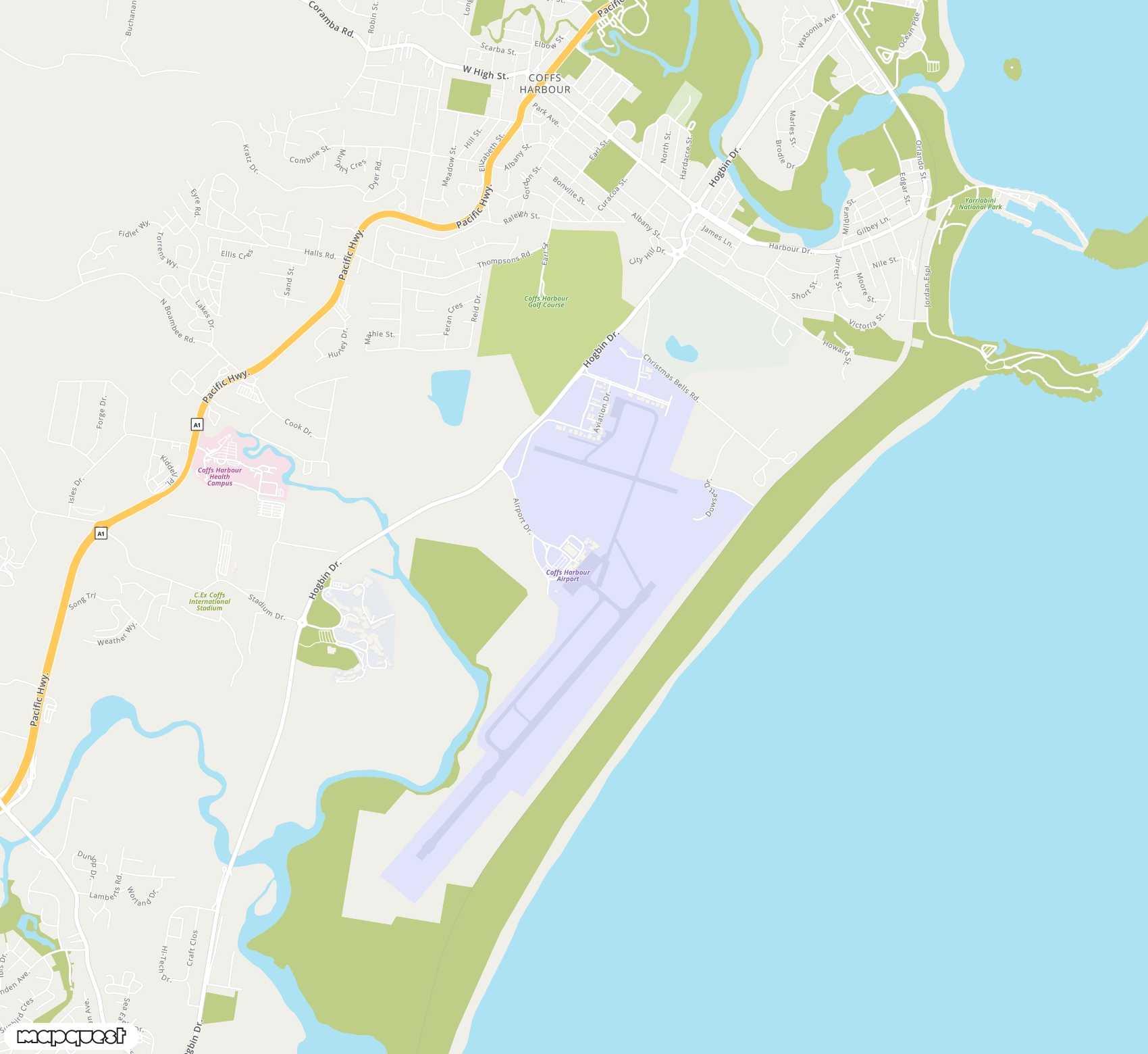 Carte de Coffs Harbour <span>airport (CFS)</span>