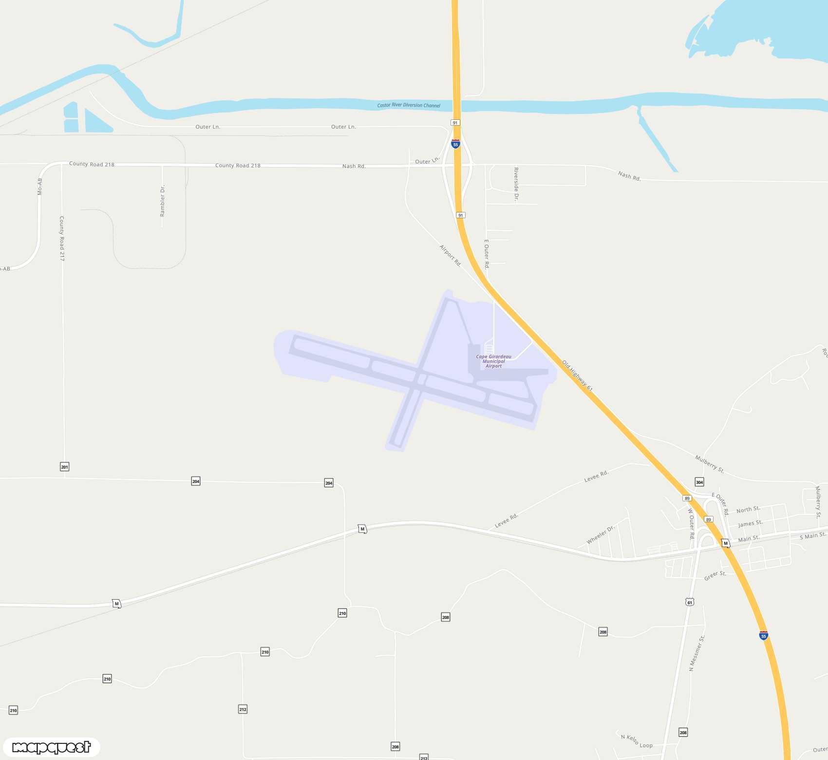 Carte de <span>Aéroport de </span>Cape Girardeau Regional<span>(CGI)</span>