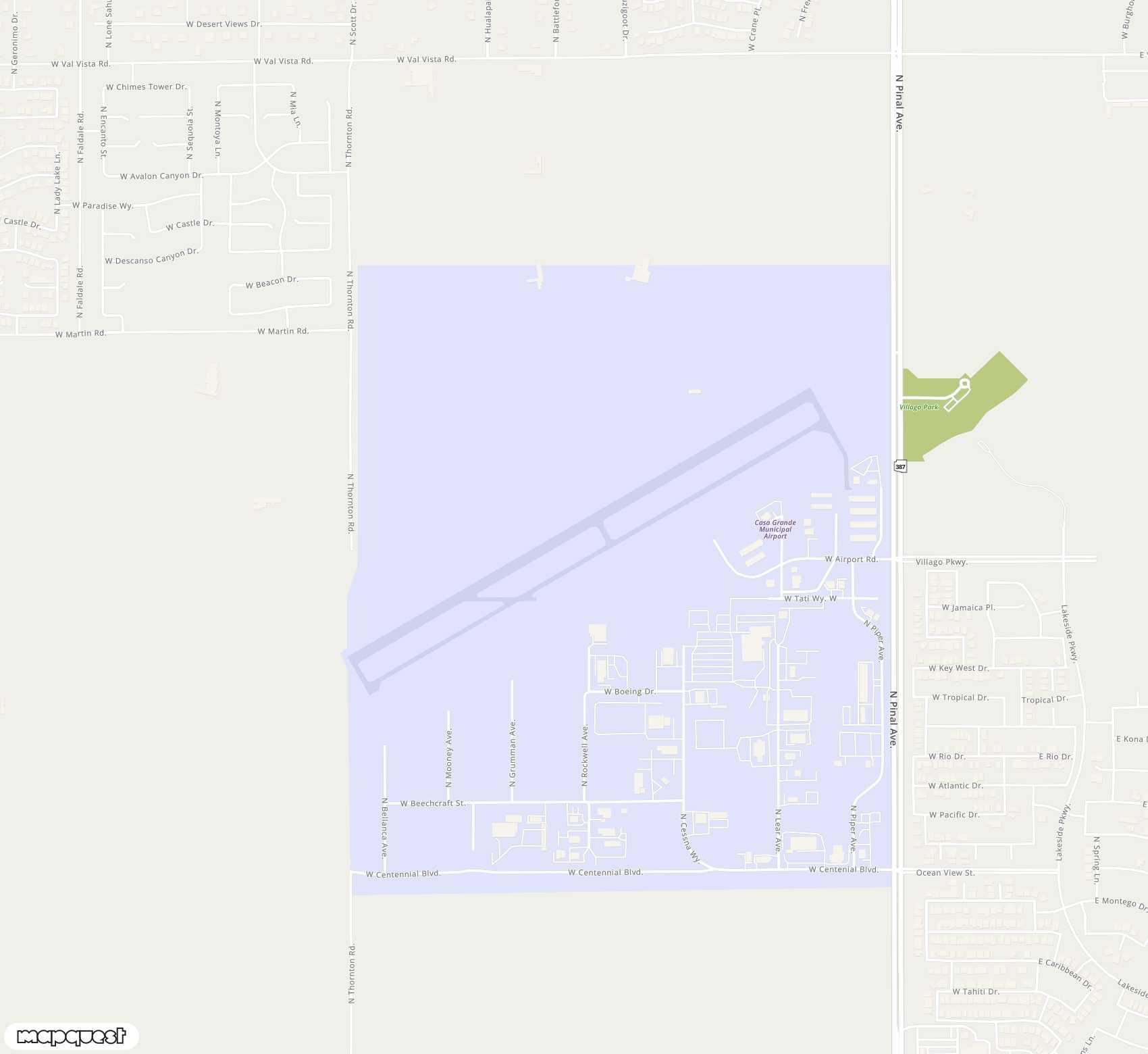 Carte de <span>Aérodrome de </span>Casa Grande Municipal<span>(CGZ)</span>