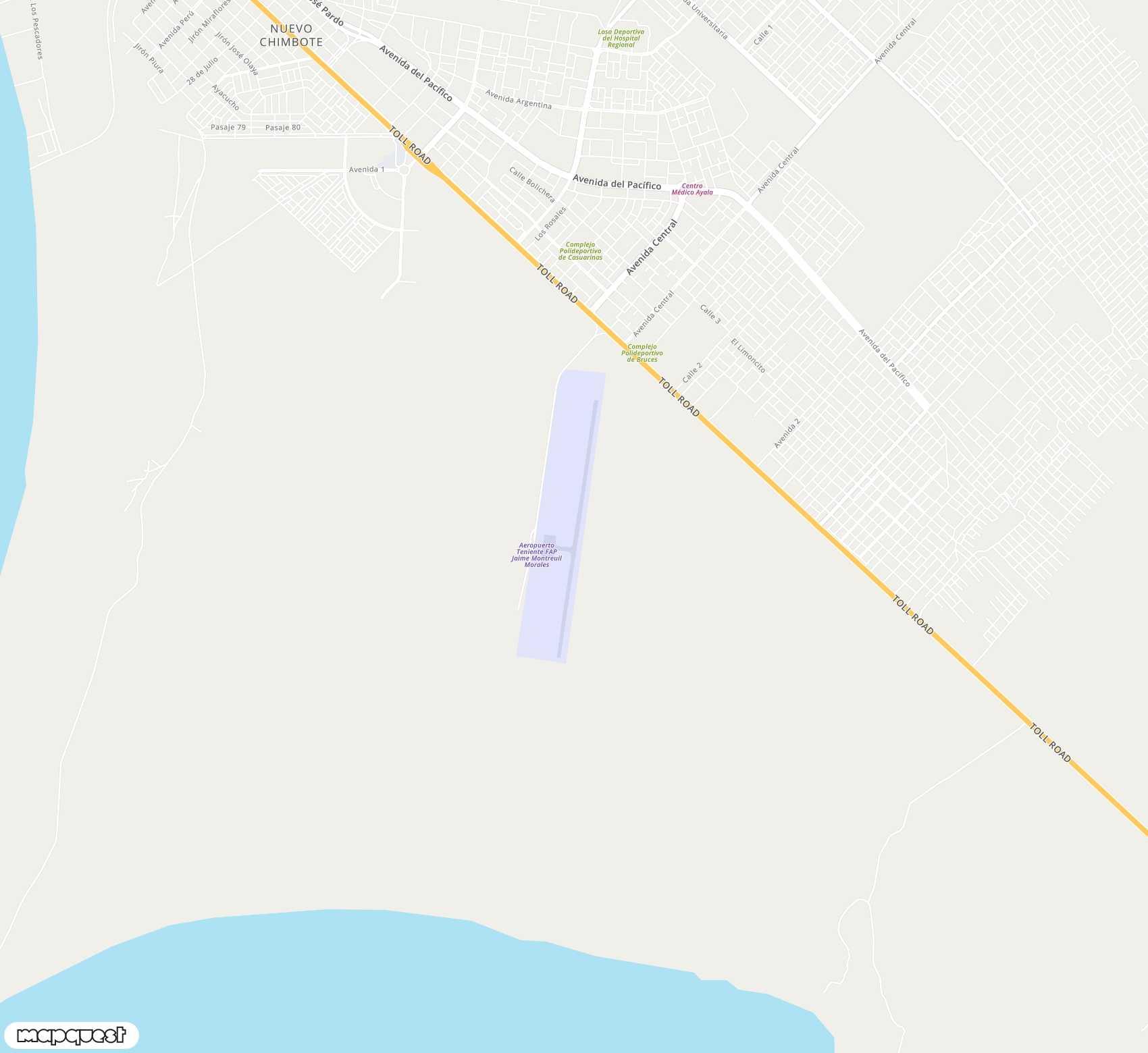 Carte de <span>Aéroport de </span>Teniente FAP Jaime A De Montreuil Morales<span>(CHM)</span>