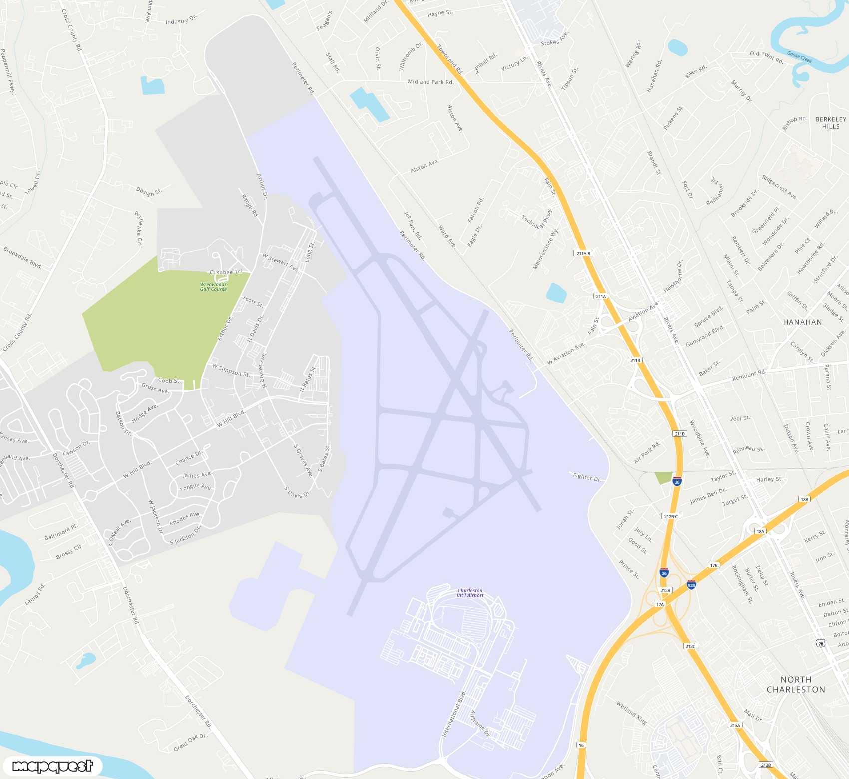 Carte de Charleston <span>airport (CHS)</span>