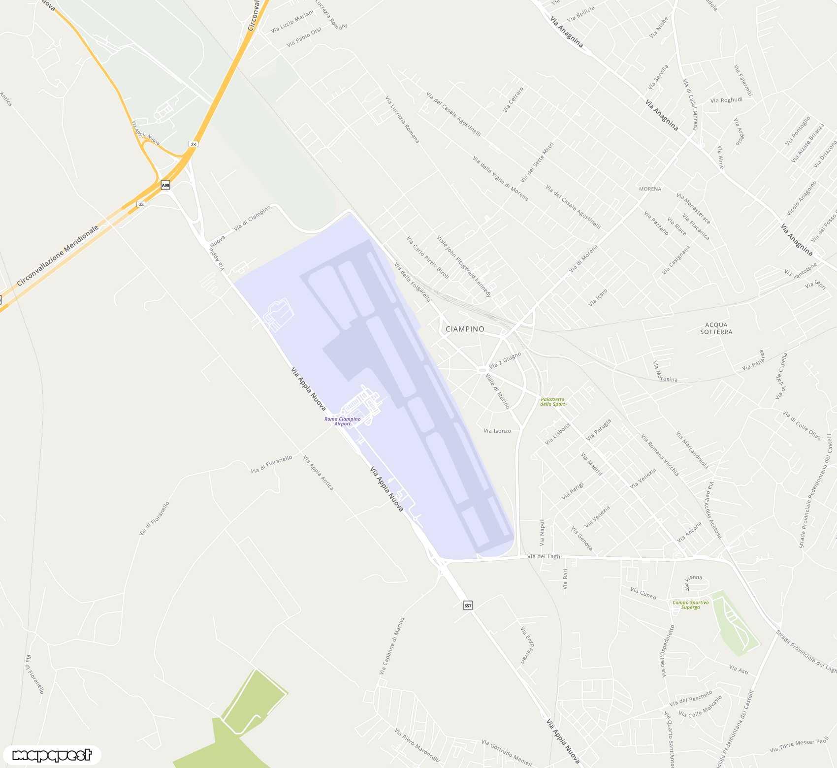 Carte de CiampinoG. B. Pastine <span>airport (CIA)</span>