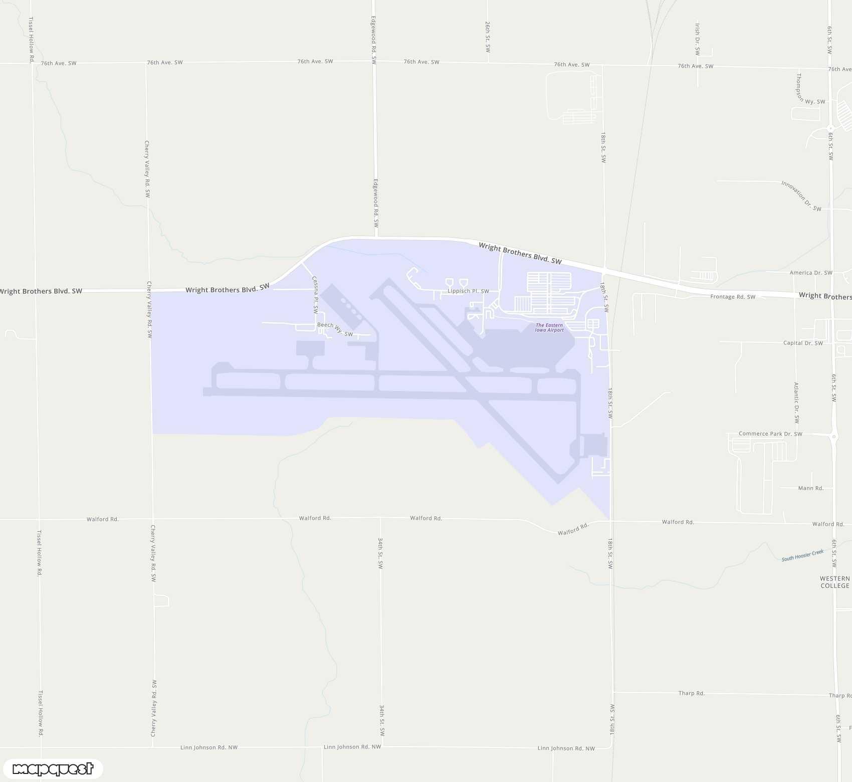 Carte de <span>Aéroport de </span>The Eastern Iowa<span>(CID)</span>