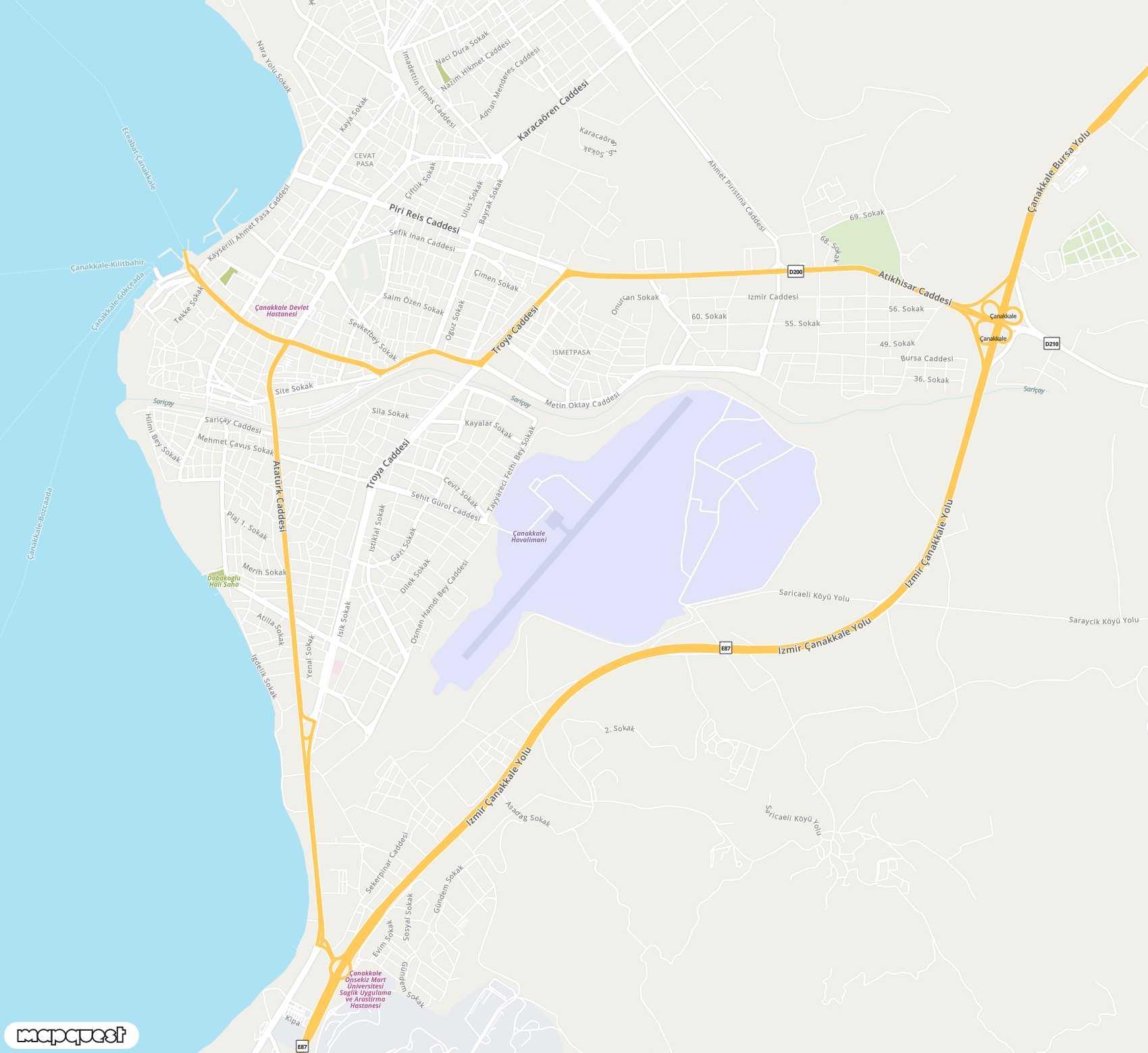 Carte de Çanakkale <span>airport (CKZ)</span>